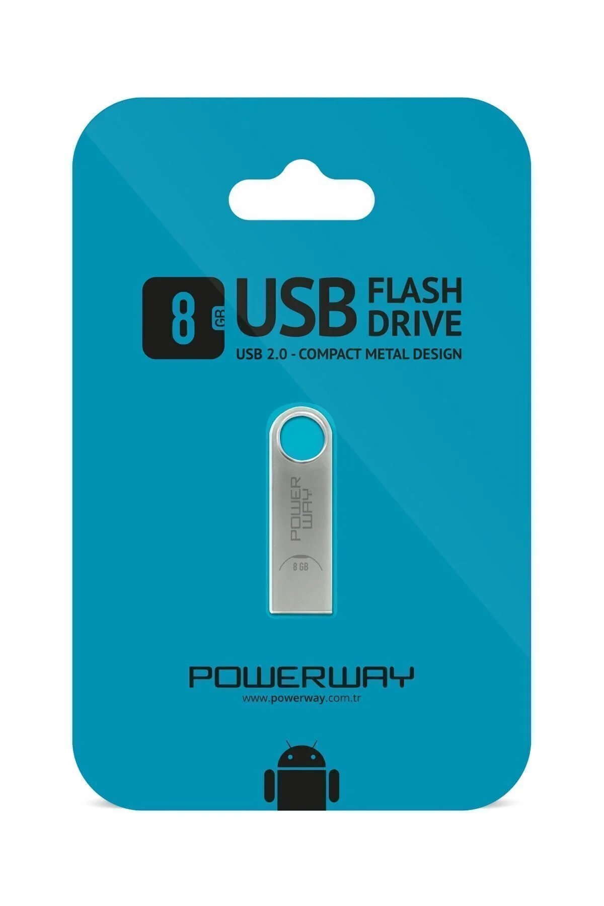 POWERWAY 8 GB METAL FLASH BELLEK