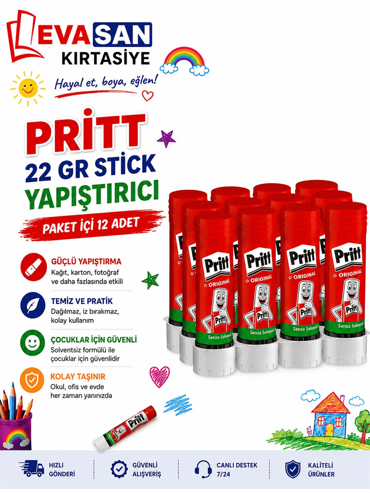 PRİTT 22 GR.12 Lİ YAPIŞTIRICI *3