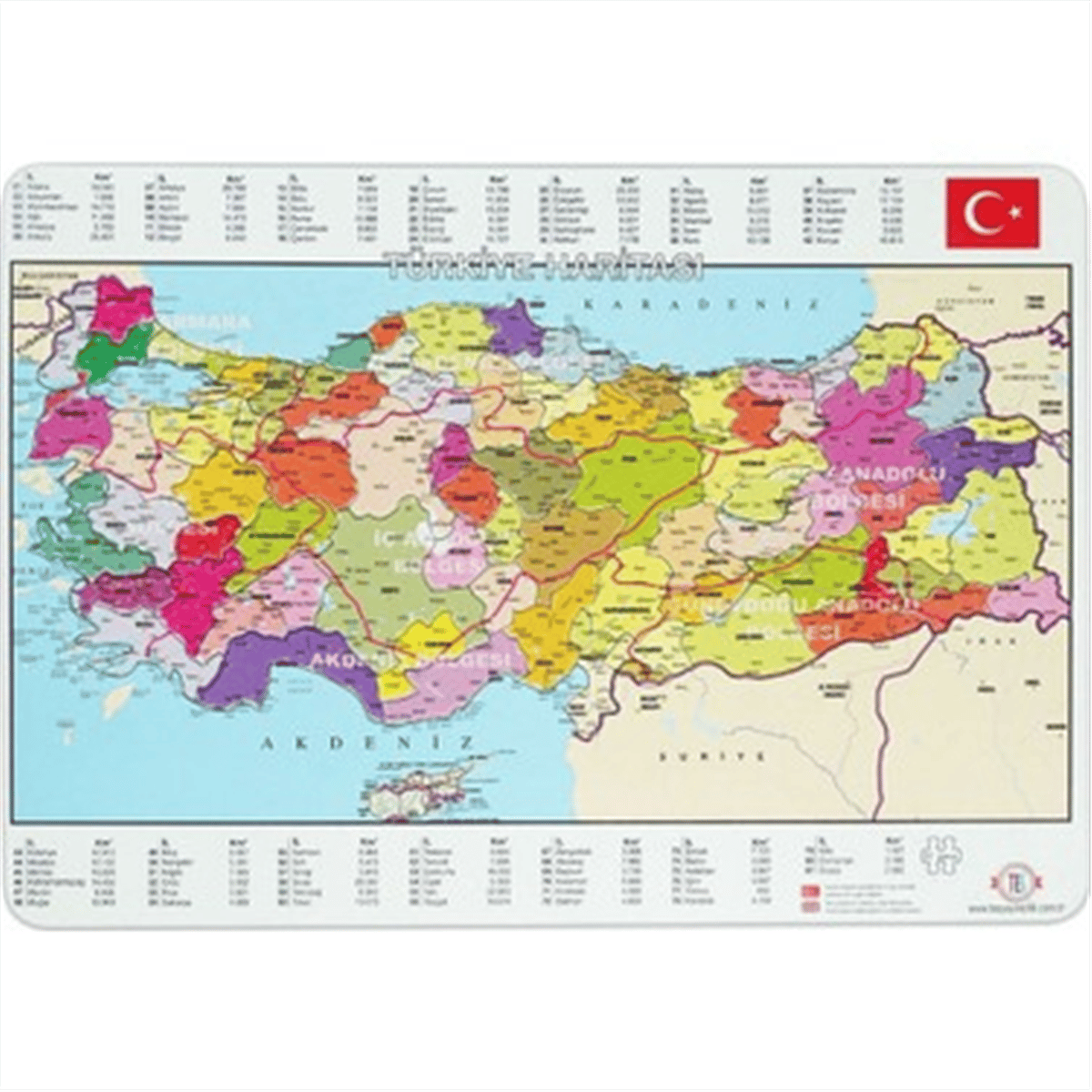 PUZZLE BÜYÜK TÜRKİYE İLLER HARİTA 28X39 24 LÜ PAKET