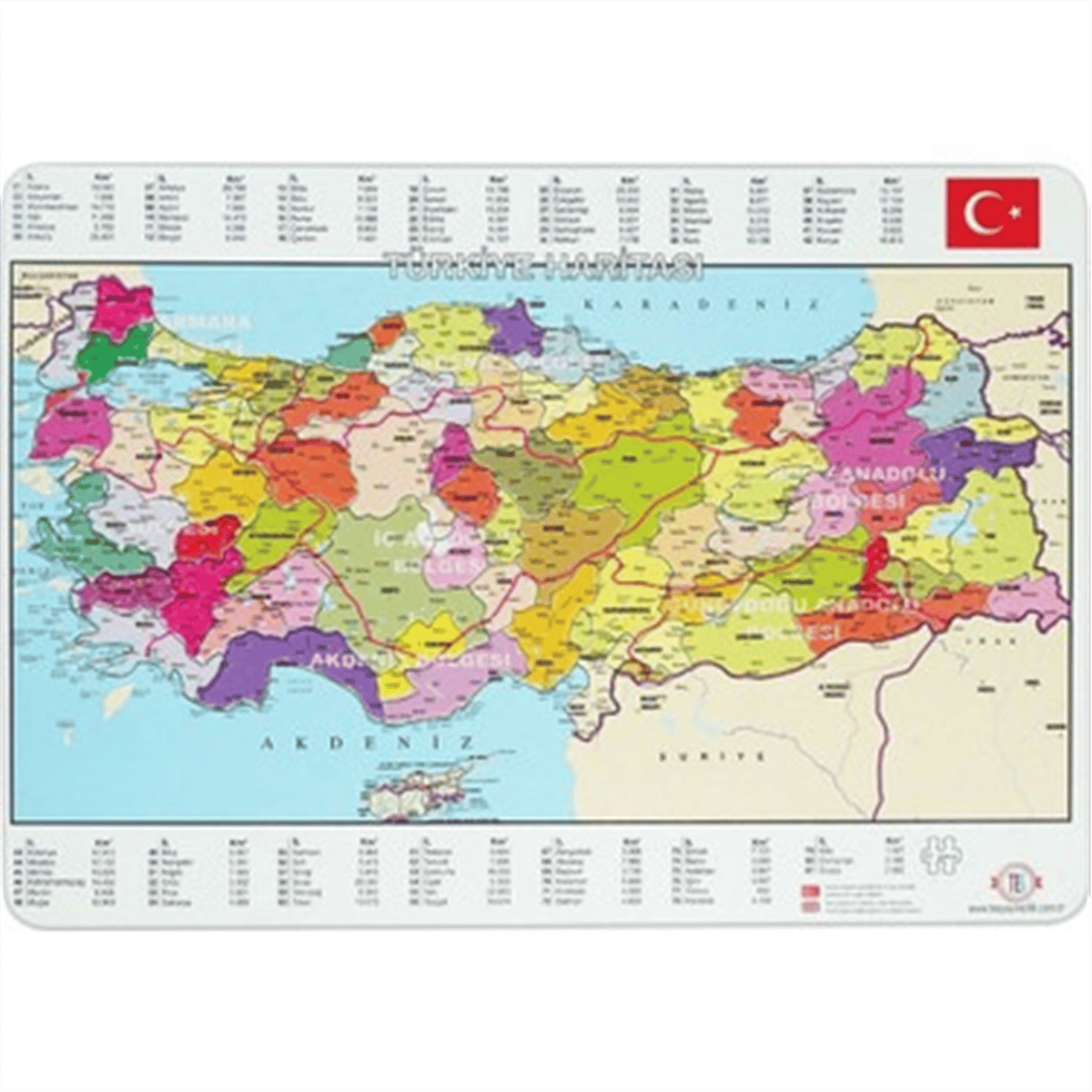 PUZZLE BÜYÜK TÜRKİYE İLLER HARİTA 28X39 24 LÜ PAKET