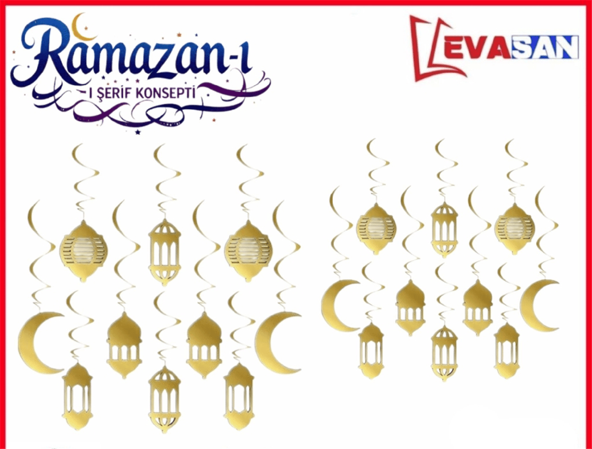 RAMAZAN 3D 10 LU TAVAN SÜS GOLD