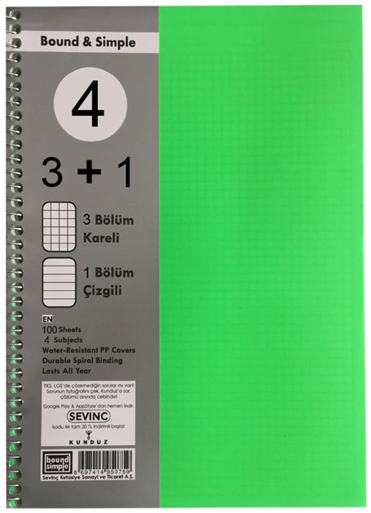 SEV AYRAÇLI DEFTER 3+1 100 YAP *40