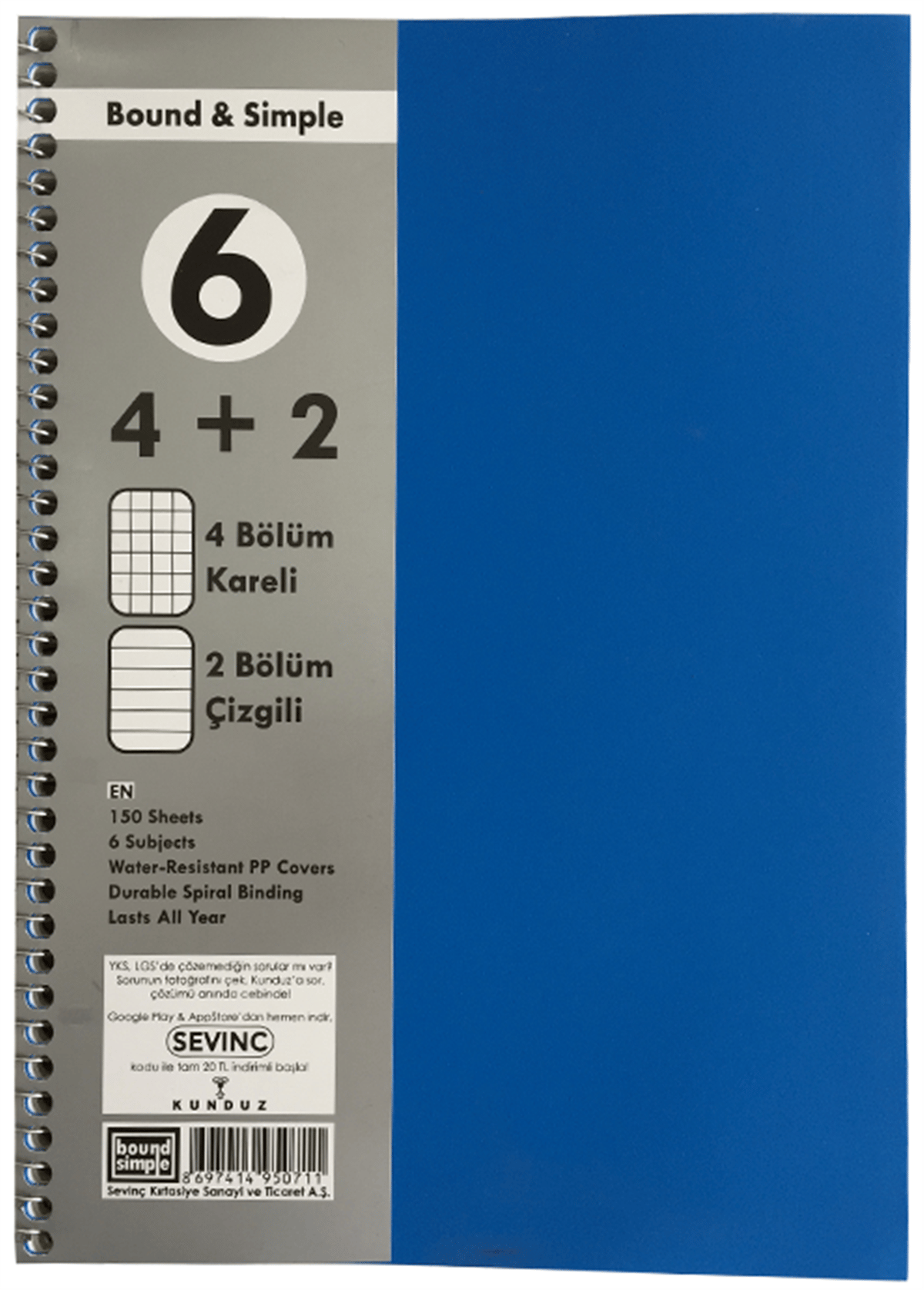 SEV AYRAÇLI DEFTER 4+2 150 YP *24