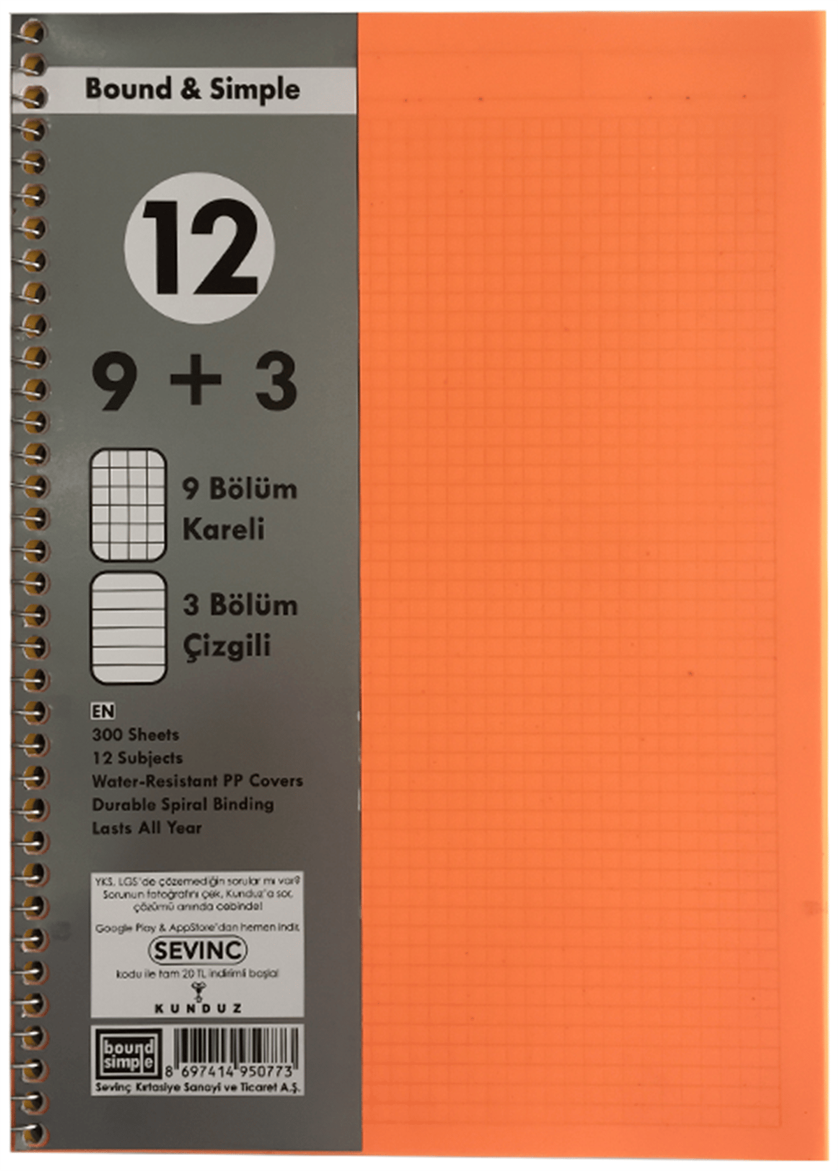 SEV AYRAÇLI DEFTER 9+3 300 YAP *14