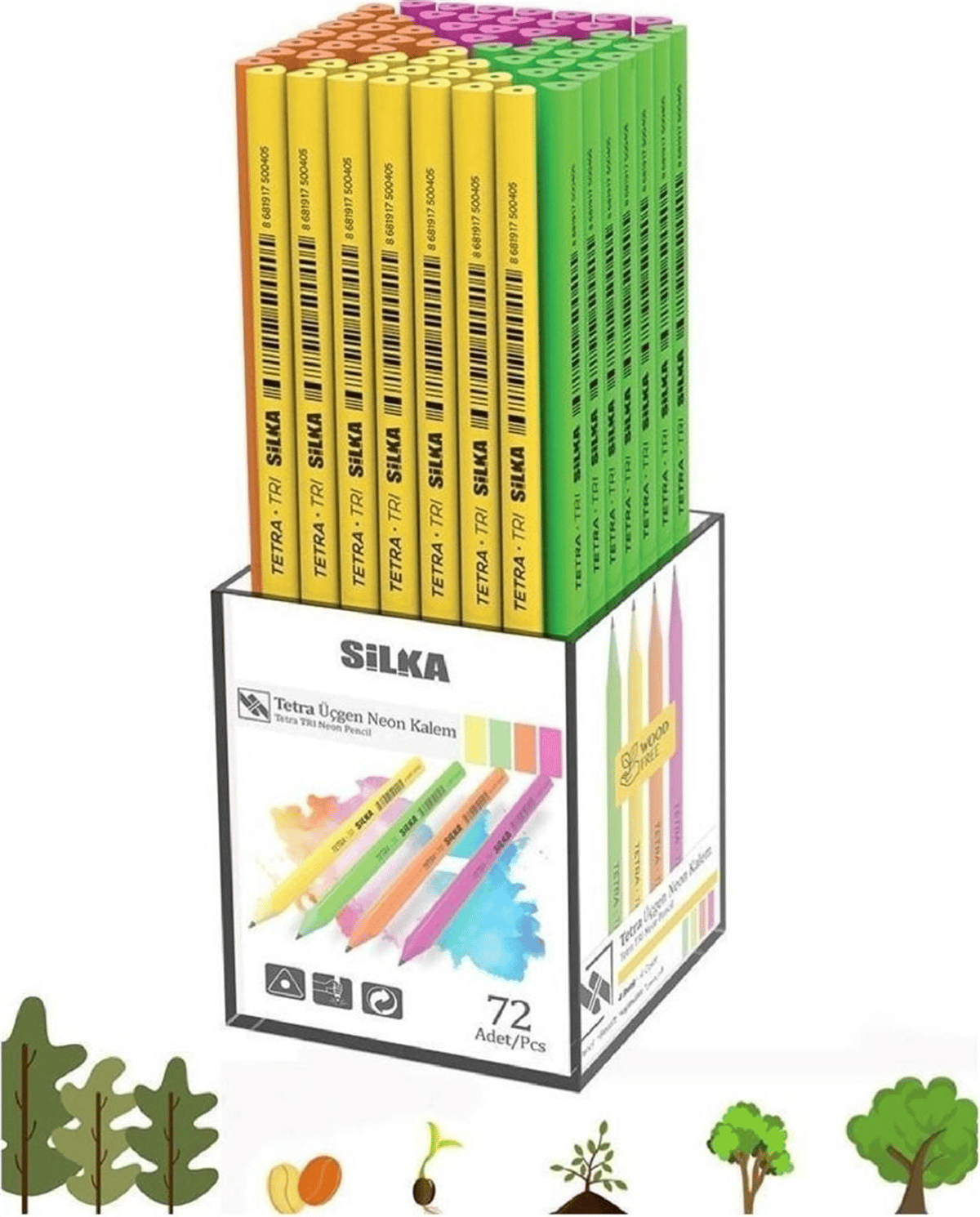 SİLKA TETRA NEON ÜÇGEN KURŞUN KALEM