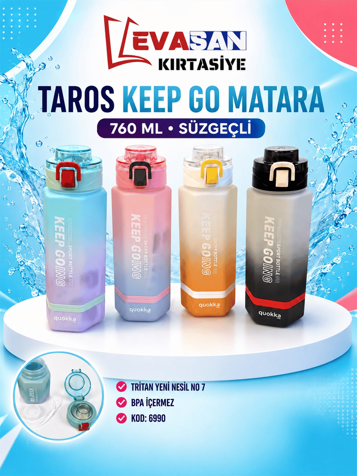 TAROS 6990 KEEP GO SÜZGEÇLİ MATARA 760 ML 