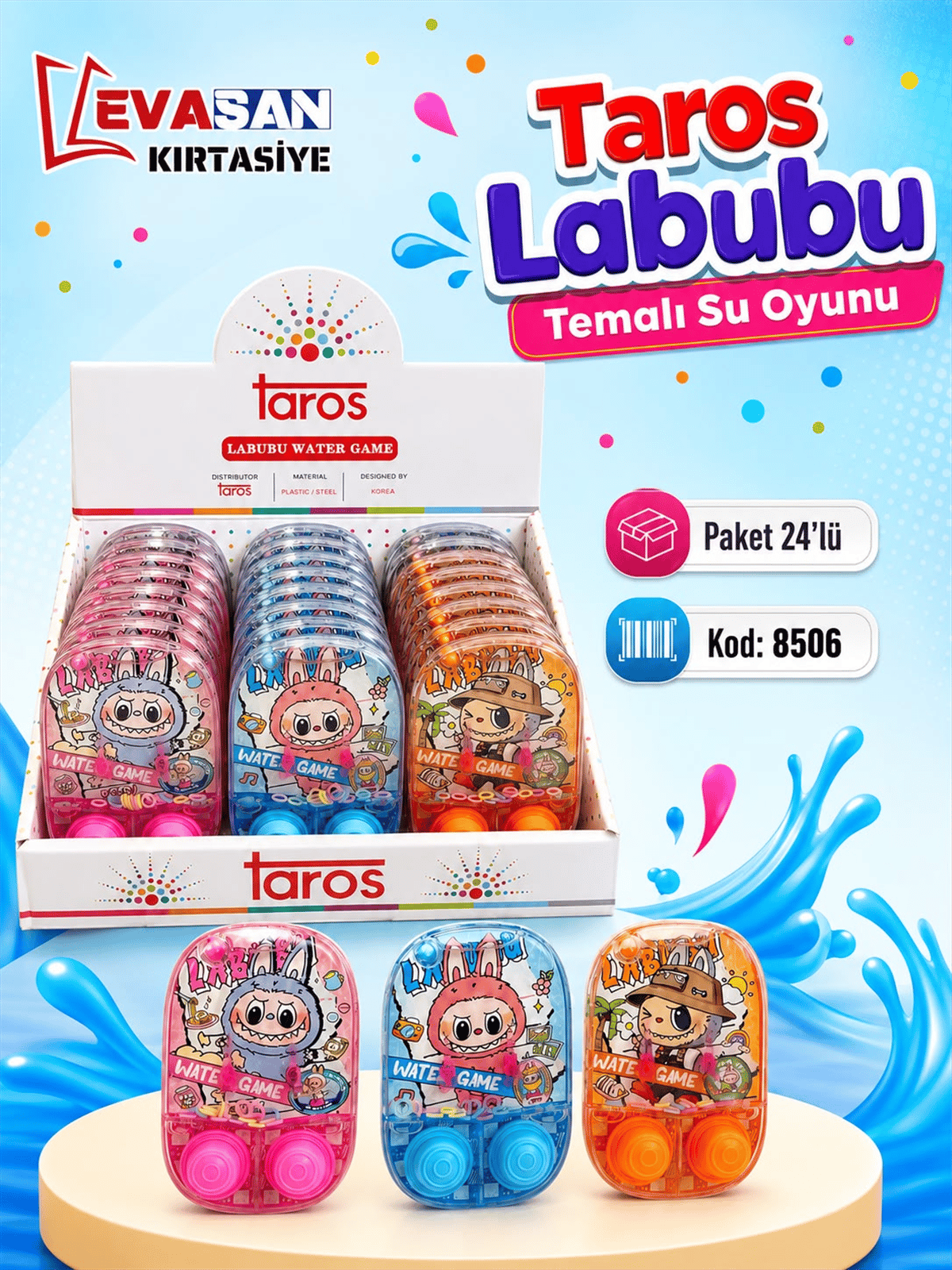 TAROS 8506 LABUBU TEMALI SU OYUNU PK:24 LÜ