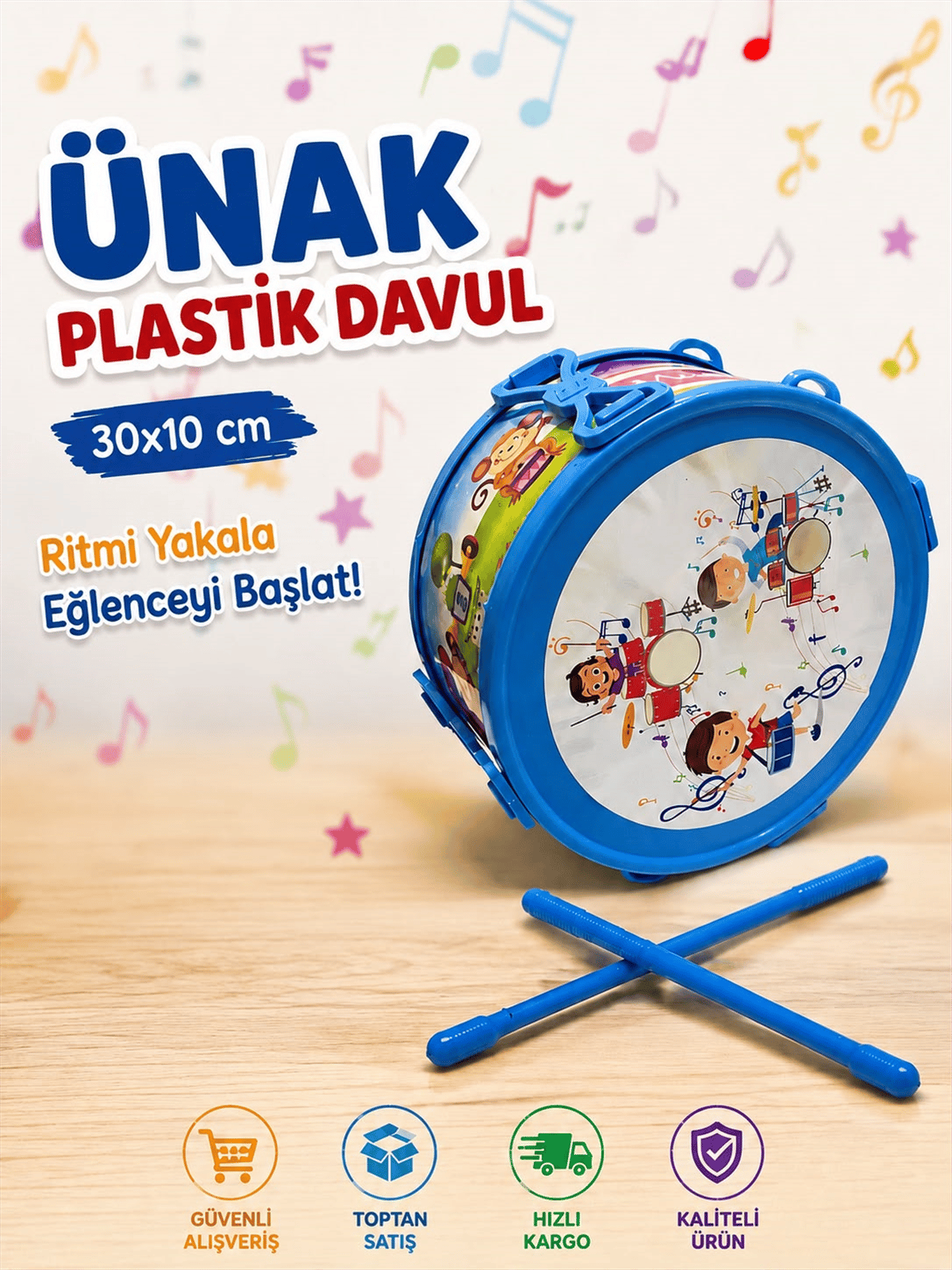 ÜNAK PLASTİK DAVUL 30.10 CM