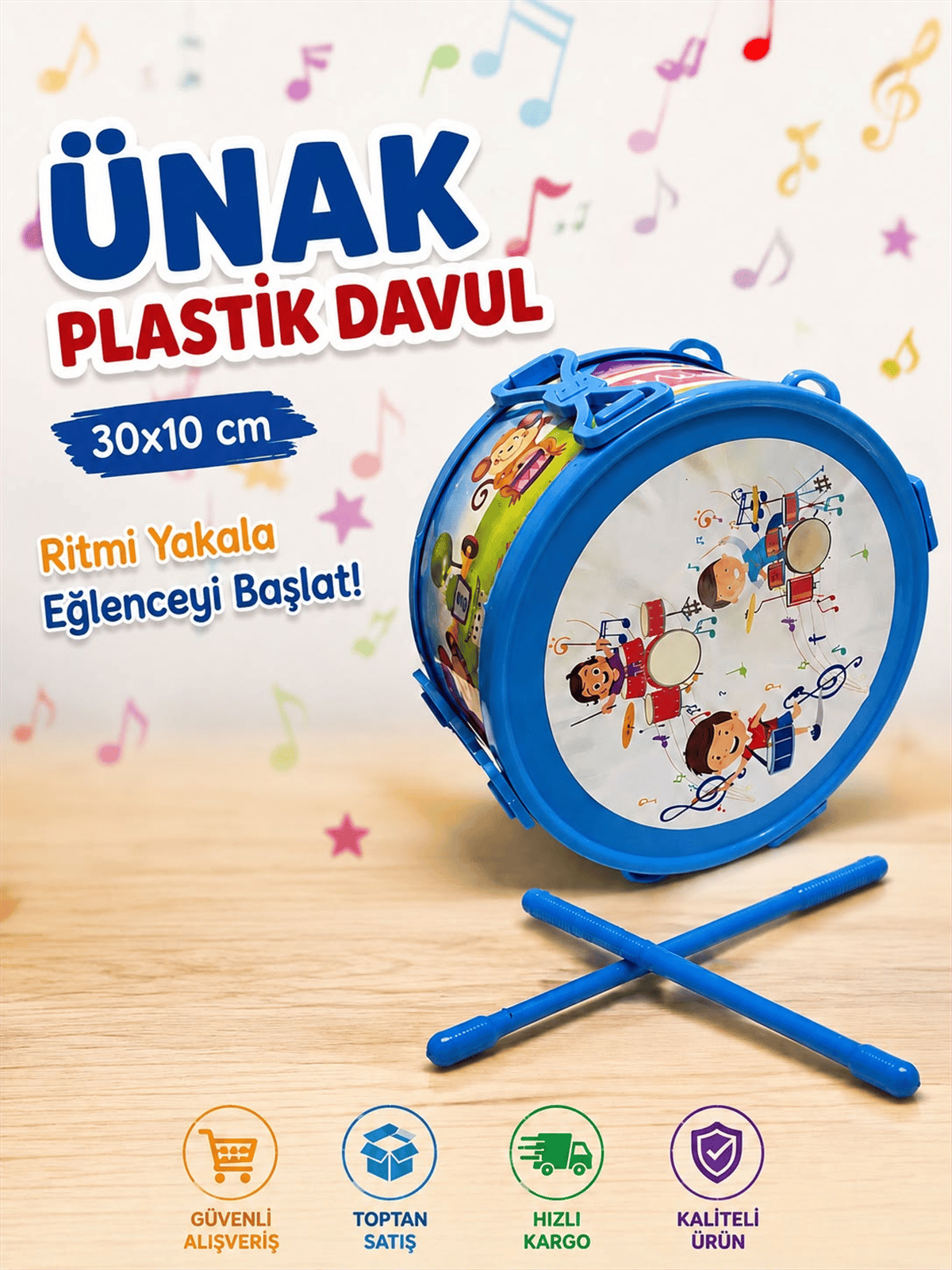 ÜNAK PLASTİK DAVUL 30.10 CM