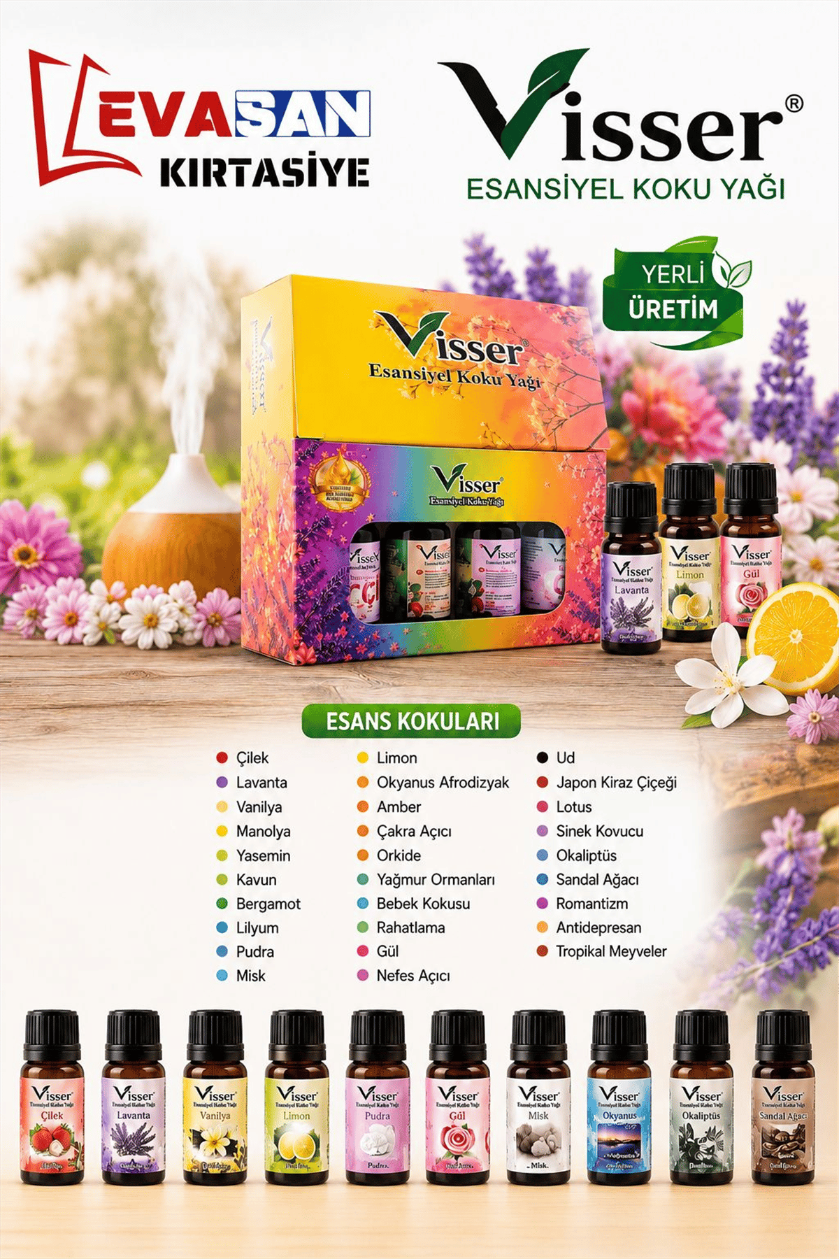 VİSSER 10 ML ESANSİYEL KOKU YAĞI PK:12 Lİ