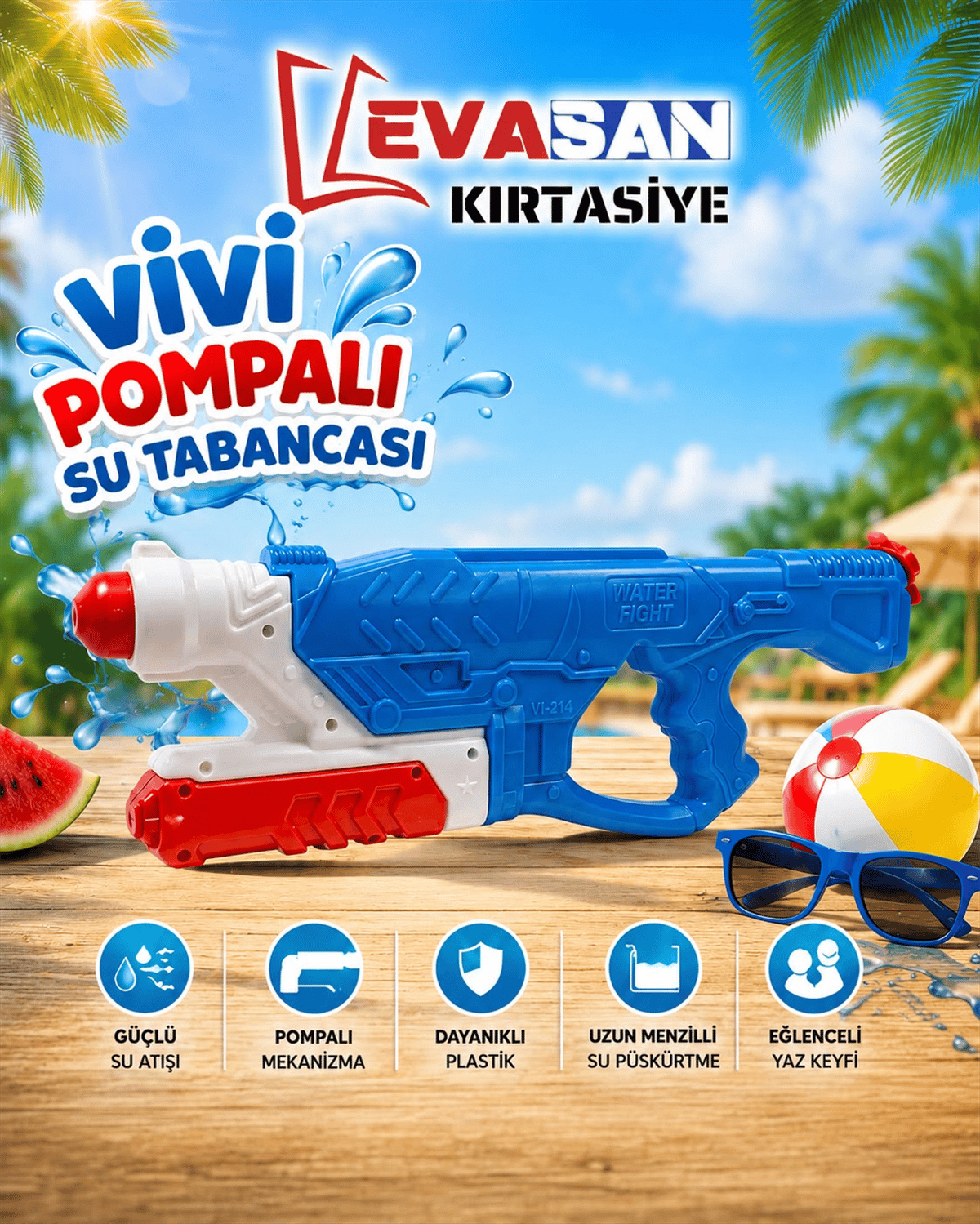 VİVİ POMPALI SU TABANCASI 17X46 CM 