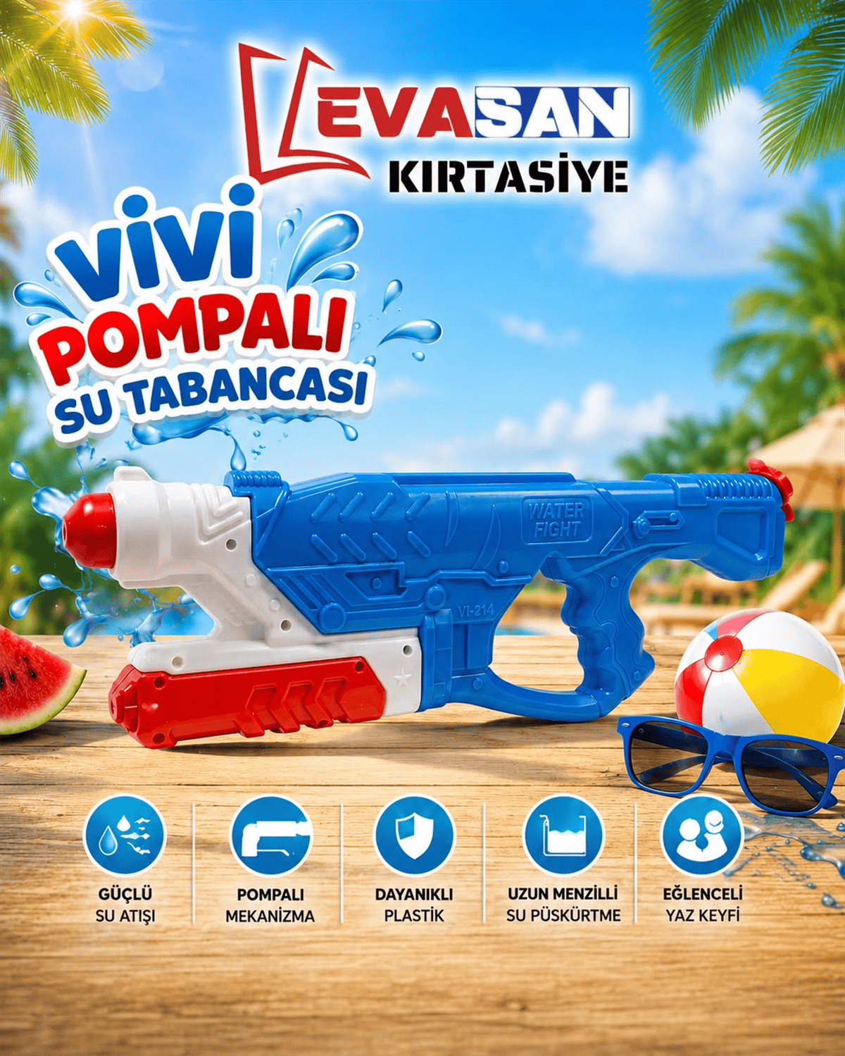 VİVİ POMPALI SU TABANCASI 17X46 CM 