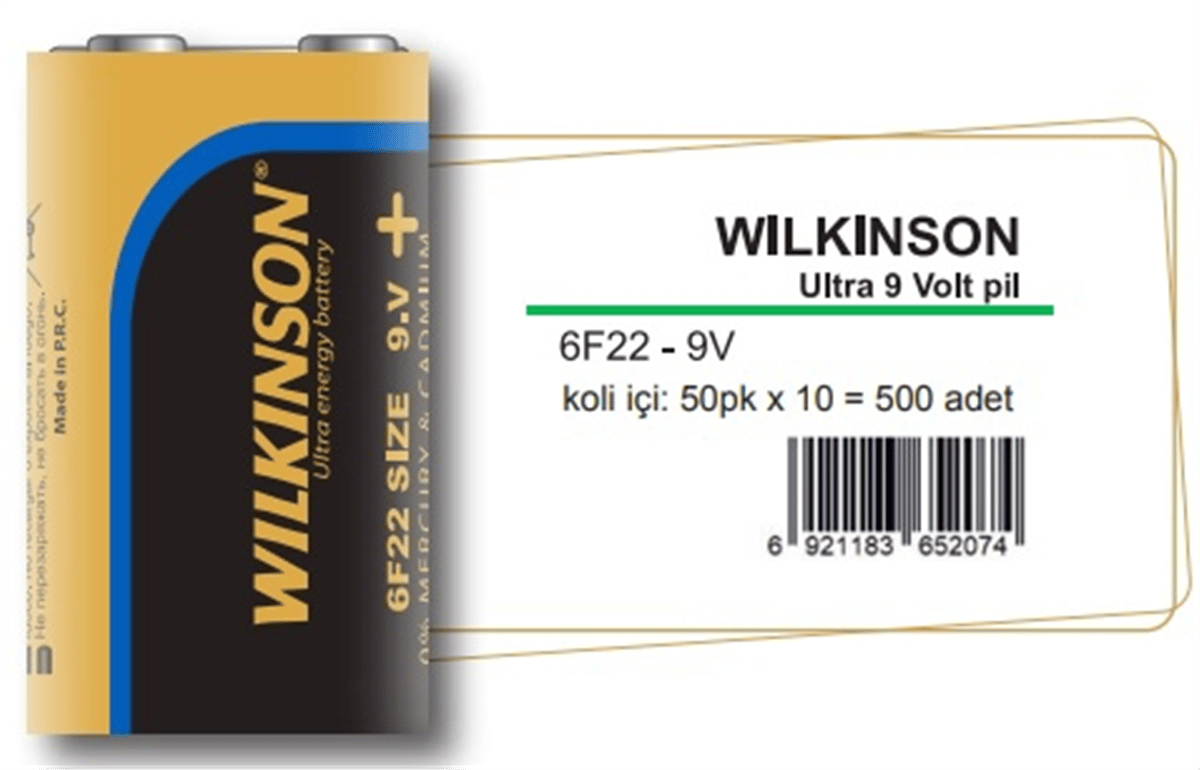 WILKINSON 6F22 9 VOLT PİL 10 LU PK