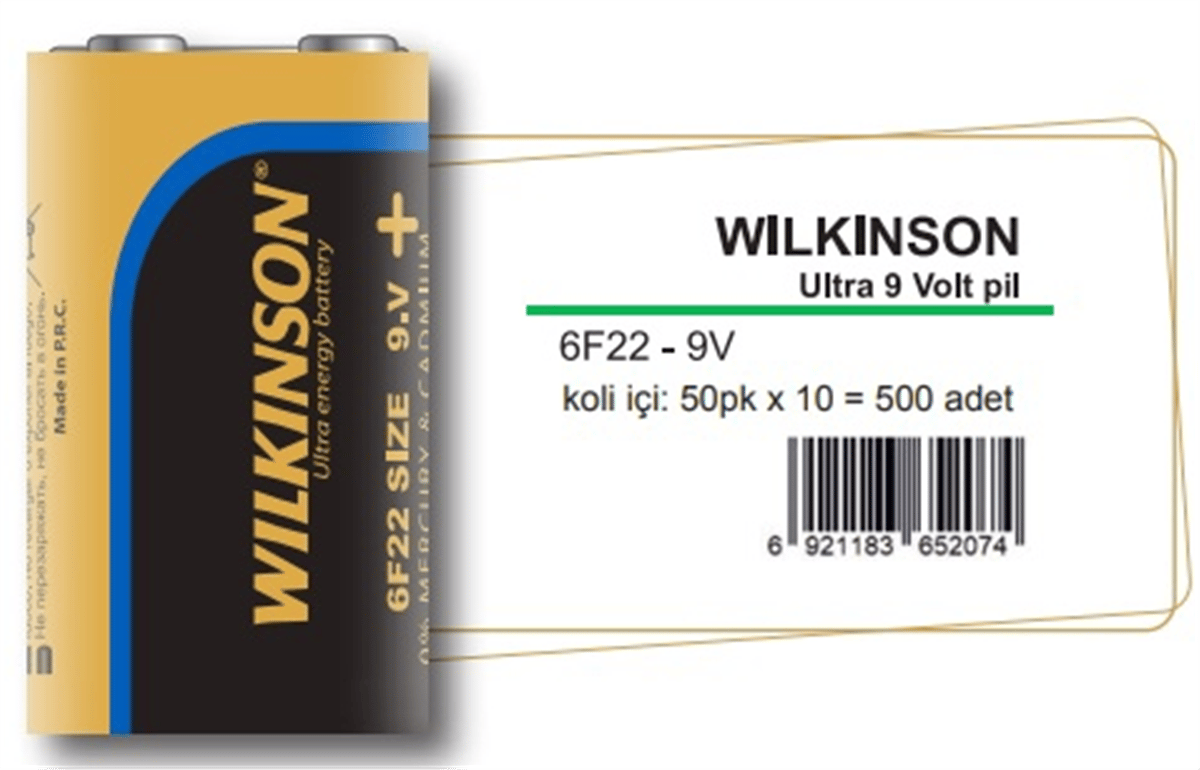 WILKINSON 6F22 9 VOLT PİL 10 LU PK