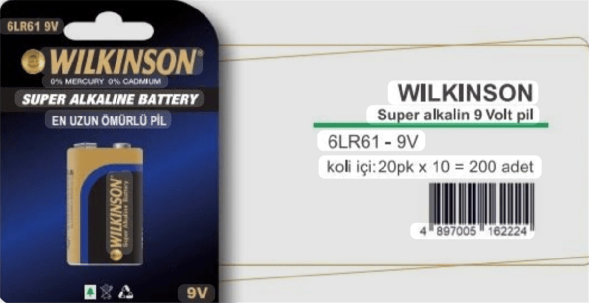 WILKINSON 6LR61 ALKALİNE 9 VOLT PİL *10