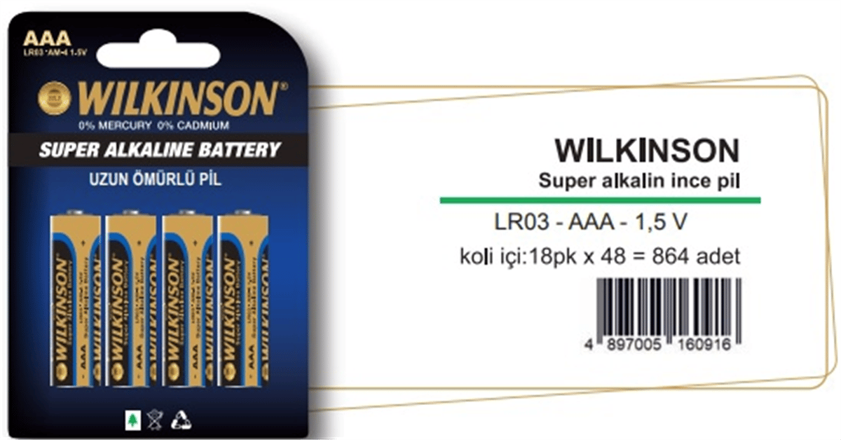 WILKINSON AAA LR03 AM-4 1.5V UZUN ÖMÜRLÜ PİL