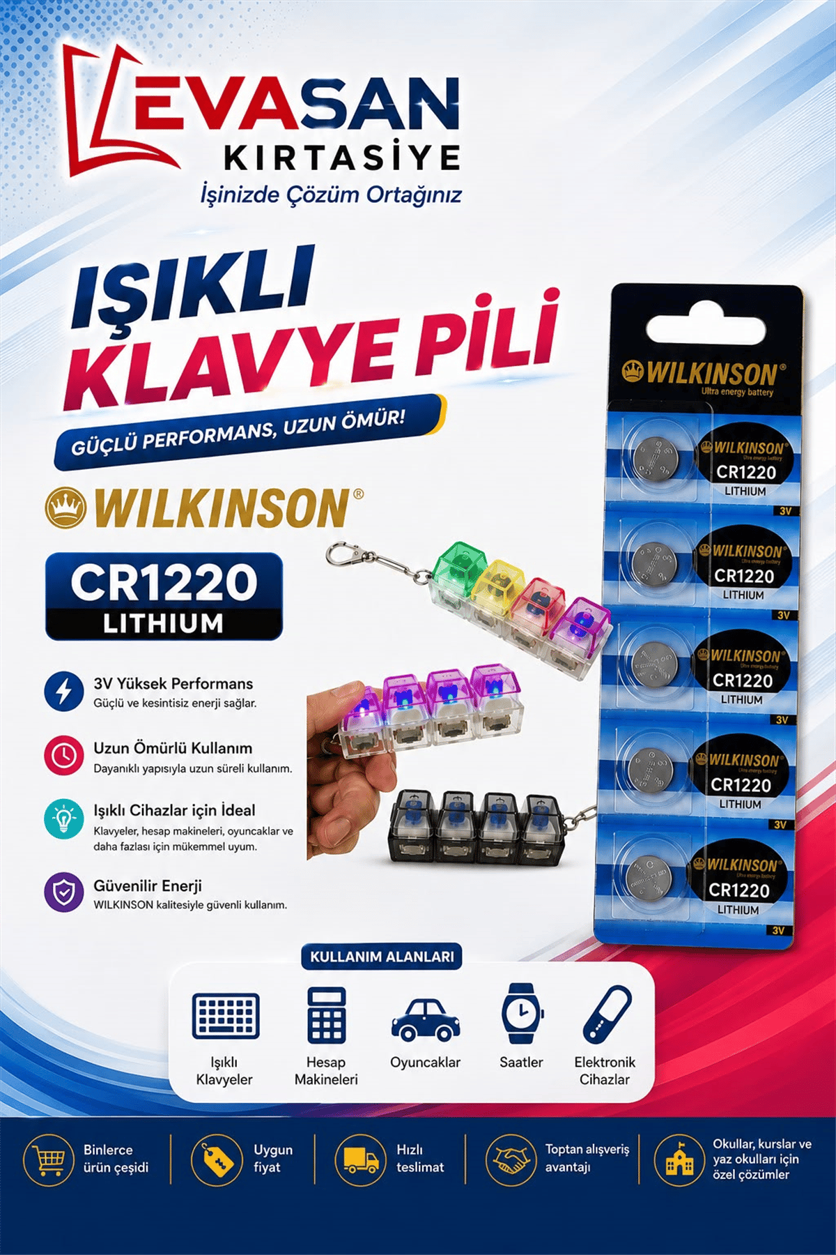 WILKINSON CR 1220 LITHUIM PİL KARTELA 5Lİ *20