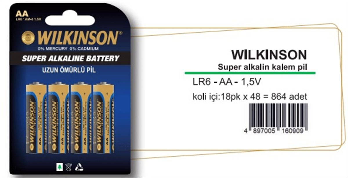 WILKINSON LR06 ALKALİN KALEM PİL 4 LÜ *12