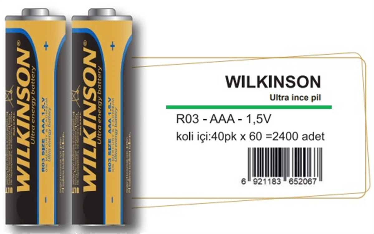 WILKINSON R03 AA İNCE PİL 60 LI *40