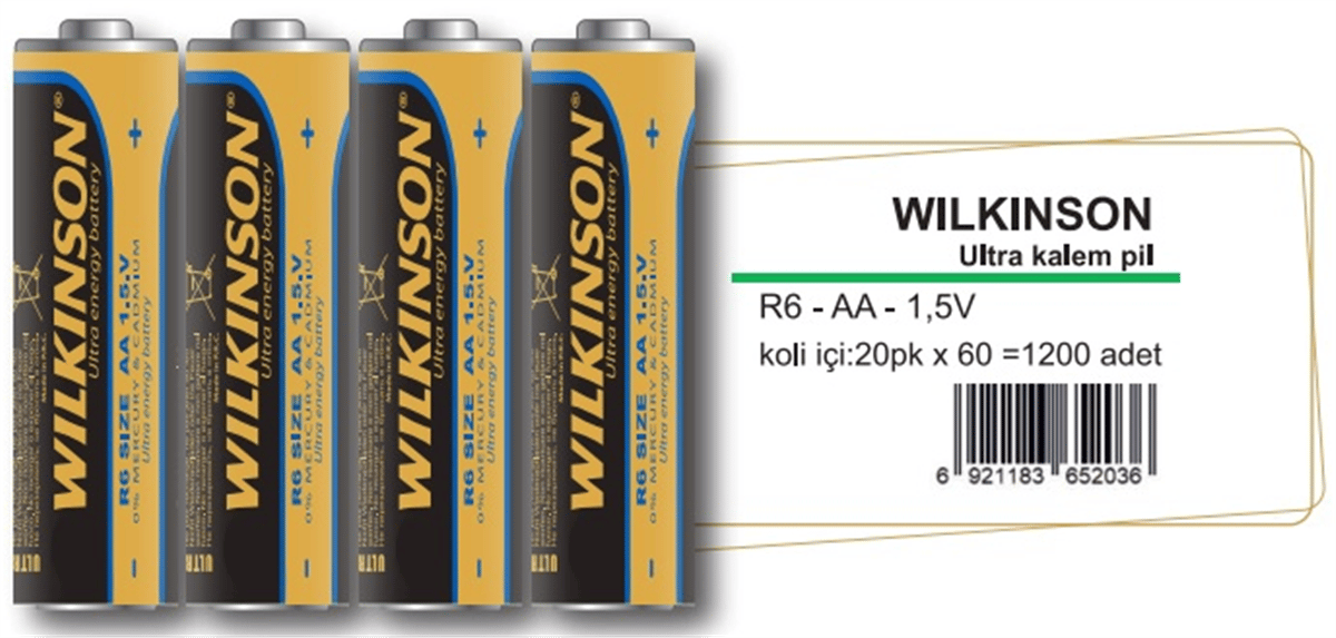 WILKINSON R6 AA KALEM PİL 60 LI PK. *20