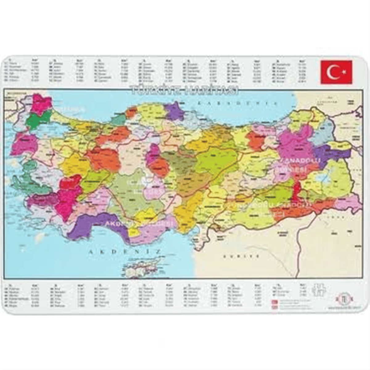 YAPBOZ PUZZLE ORTA BOY TÜRKİYE İLLER HARİTA 22X32 24 LÜ