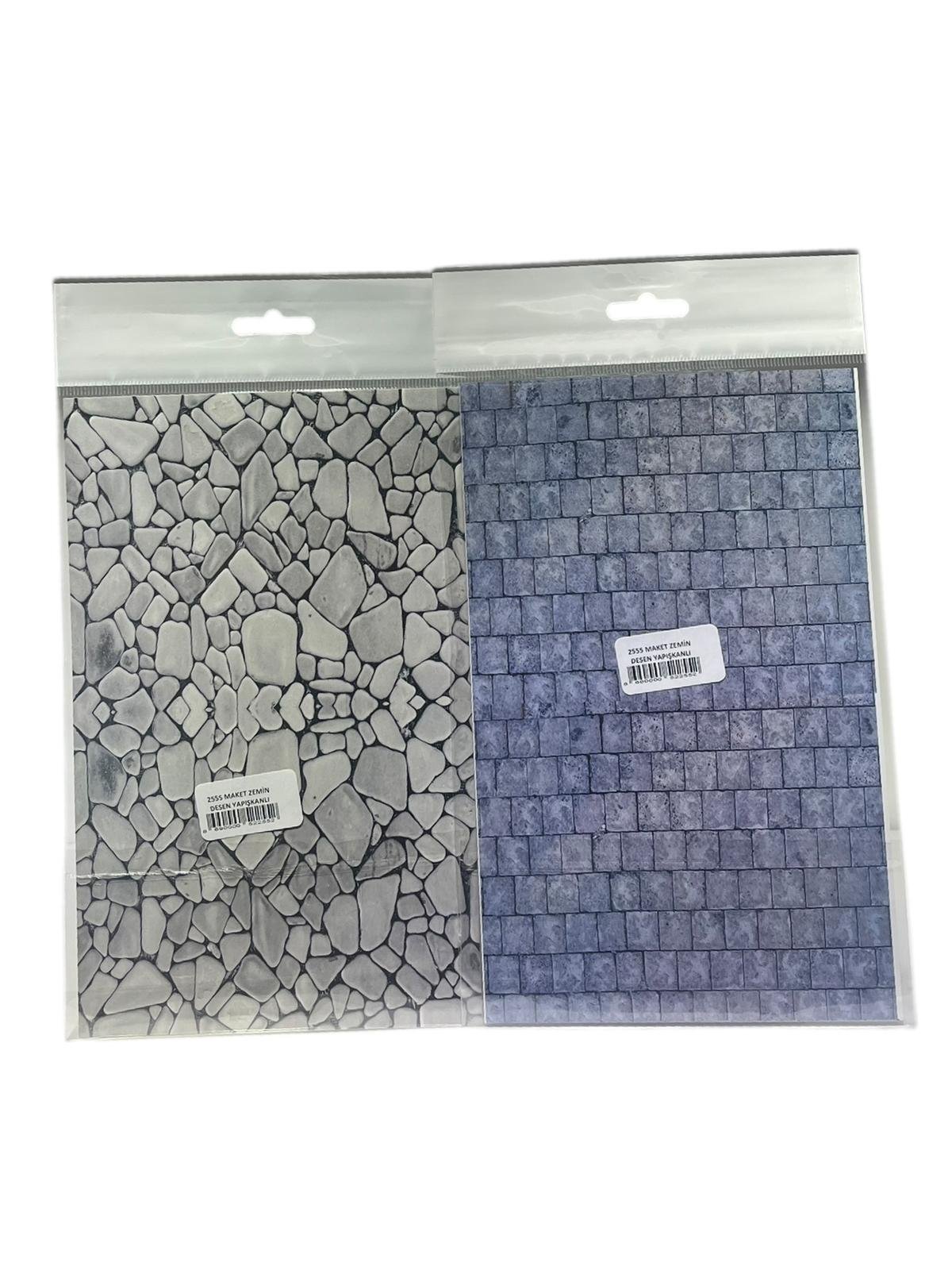 YAPIŞKANLI MAKET ZEMİN DESENİ 15*24 CM KOD: 2555 PK:2 Lİ