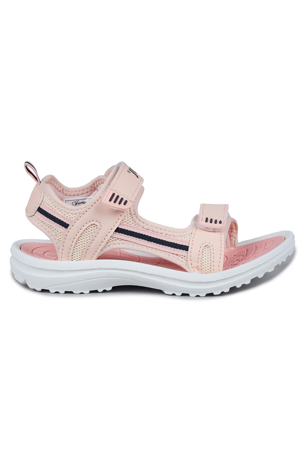 30068 Somon Pembe Kız Çocuk Cırtlı Günlük Sandalet
