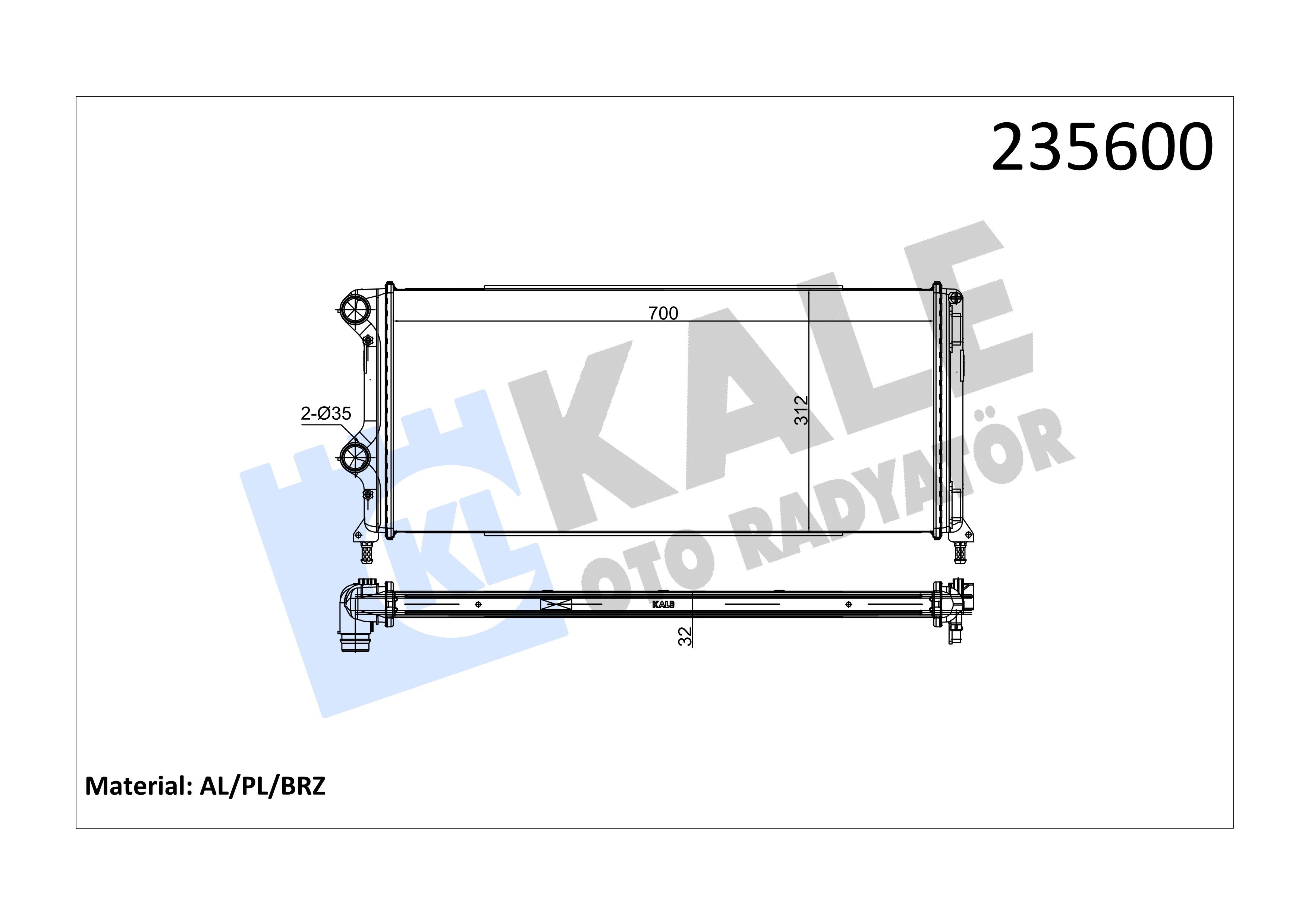 Fiat Doblo 1.3 / 1.9 JTD Su Radyatörü - Brazing