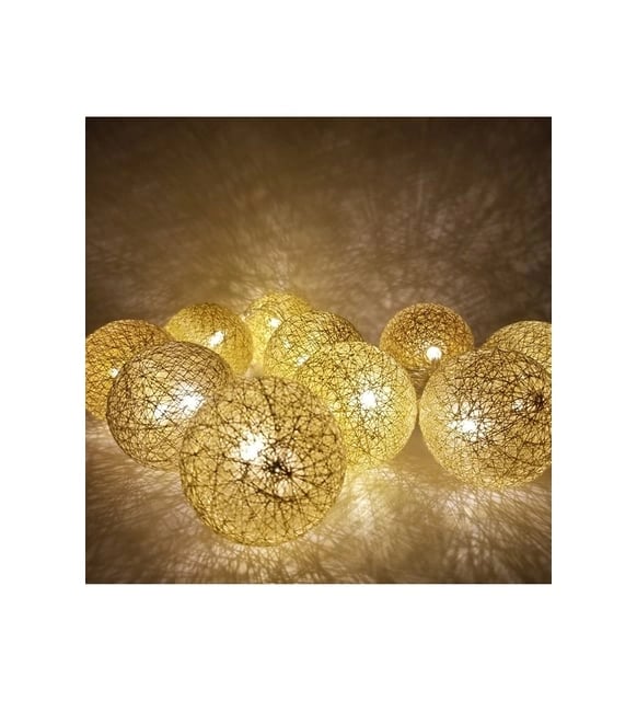 2 Metre 10’lu Top LED Işık - Pilli Gün Işığı Dekoratif Aydınlatma