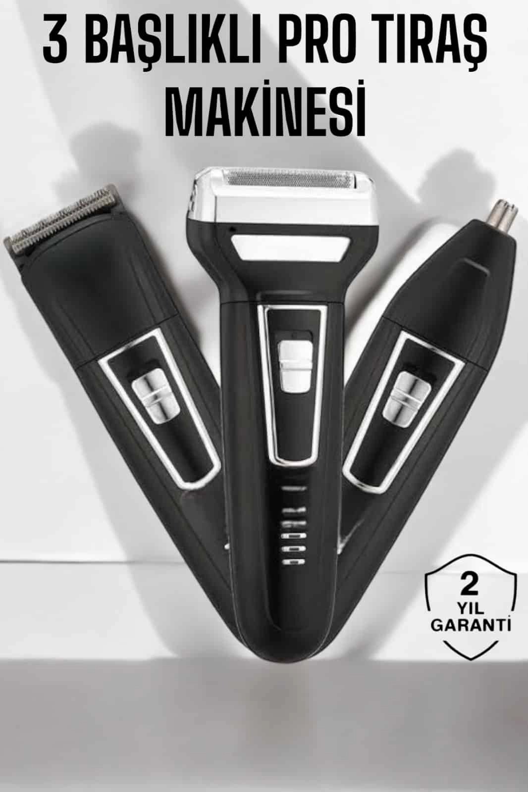 3 Başlıklı Profesyonel Tıraş Makinesi