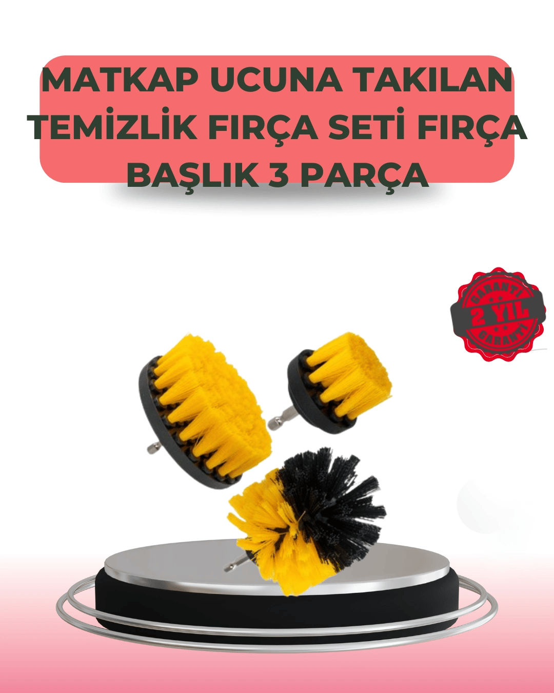 3 Parça Matkap Ucu Temizlik Fırçası Dayanıklı Naylon Kıllı