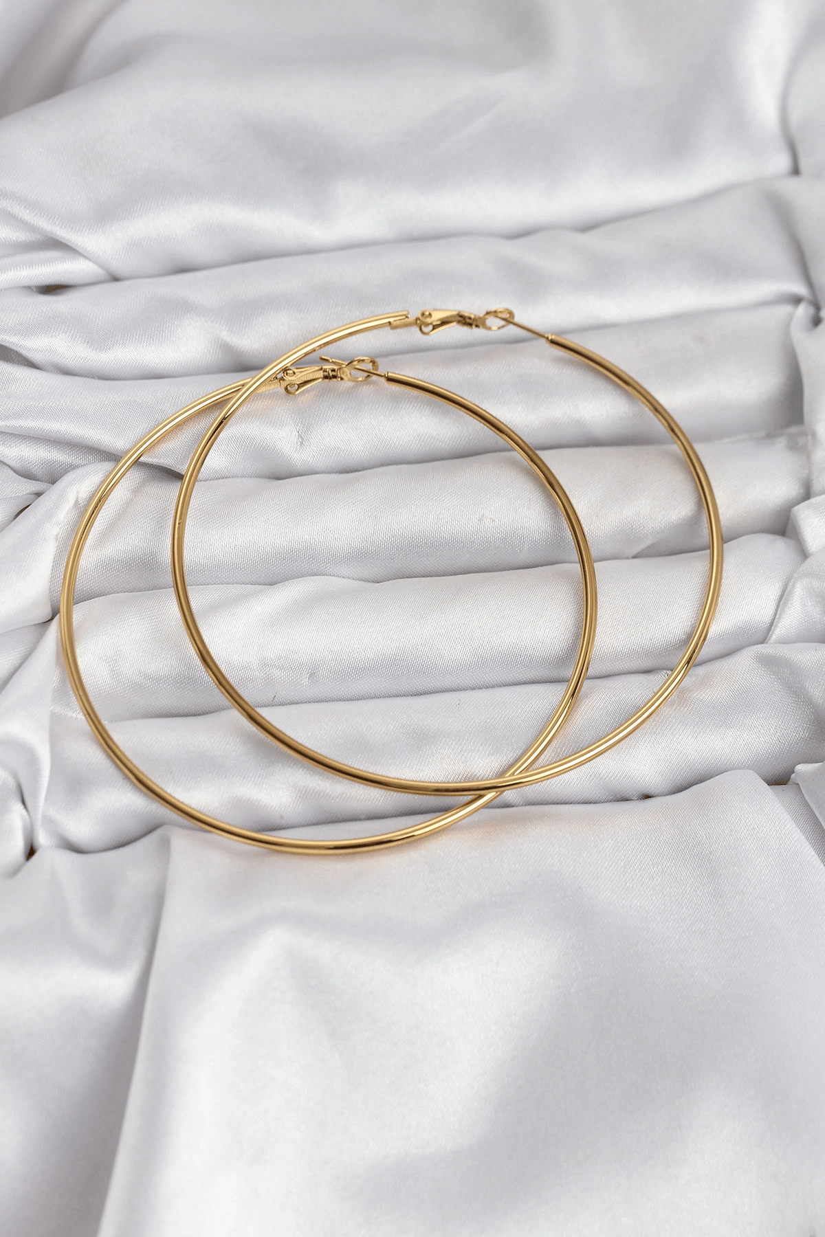 316L Çelik Gold Renk 75 mm Halka Küpe
