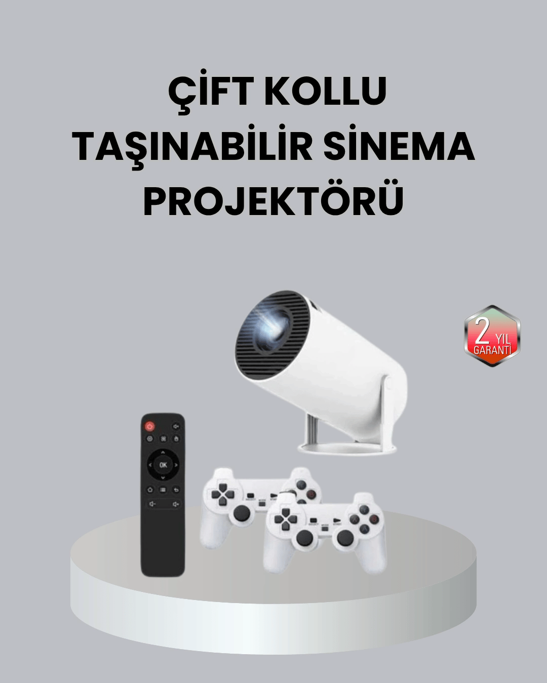 4K Wi-Fi 6 Projeksiyon Cihazı – 10.000+ Oyun Desteği, Kablosuz Bağlantı ve Çoklu Giriş Portları