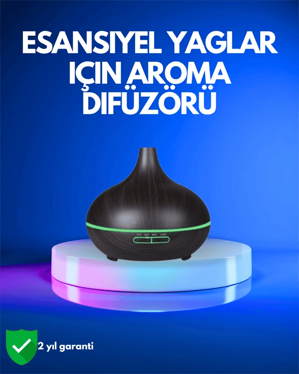 550 ml Kapasiteli Ultrasonik Difüzör – Yağsız Nemlendirici Kullanımıyla Uyumlu