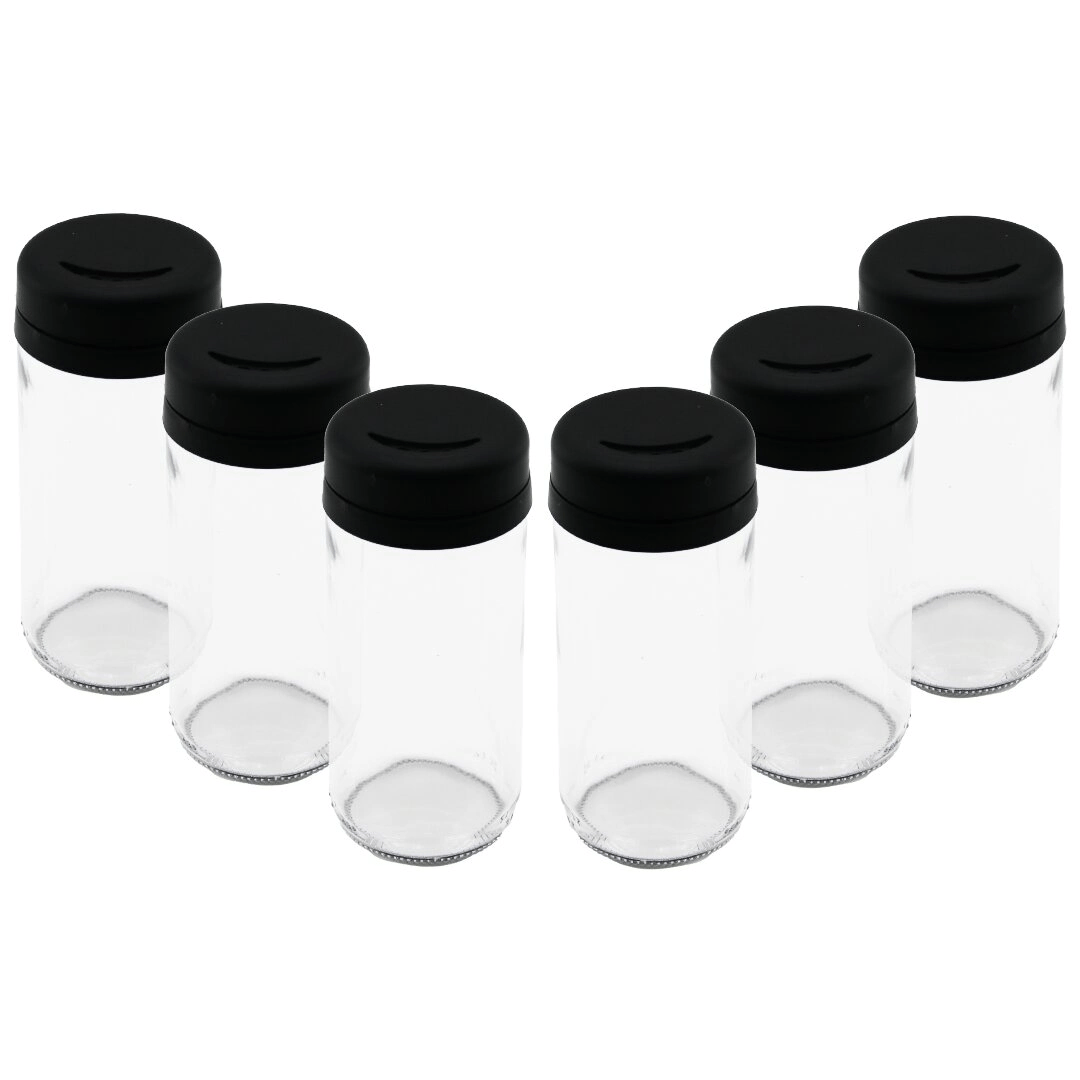 6 PARÇA CAM BAHARATLIK TUZLUK PLASTİK KAPAK 225 ML