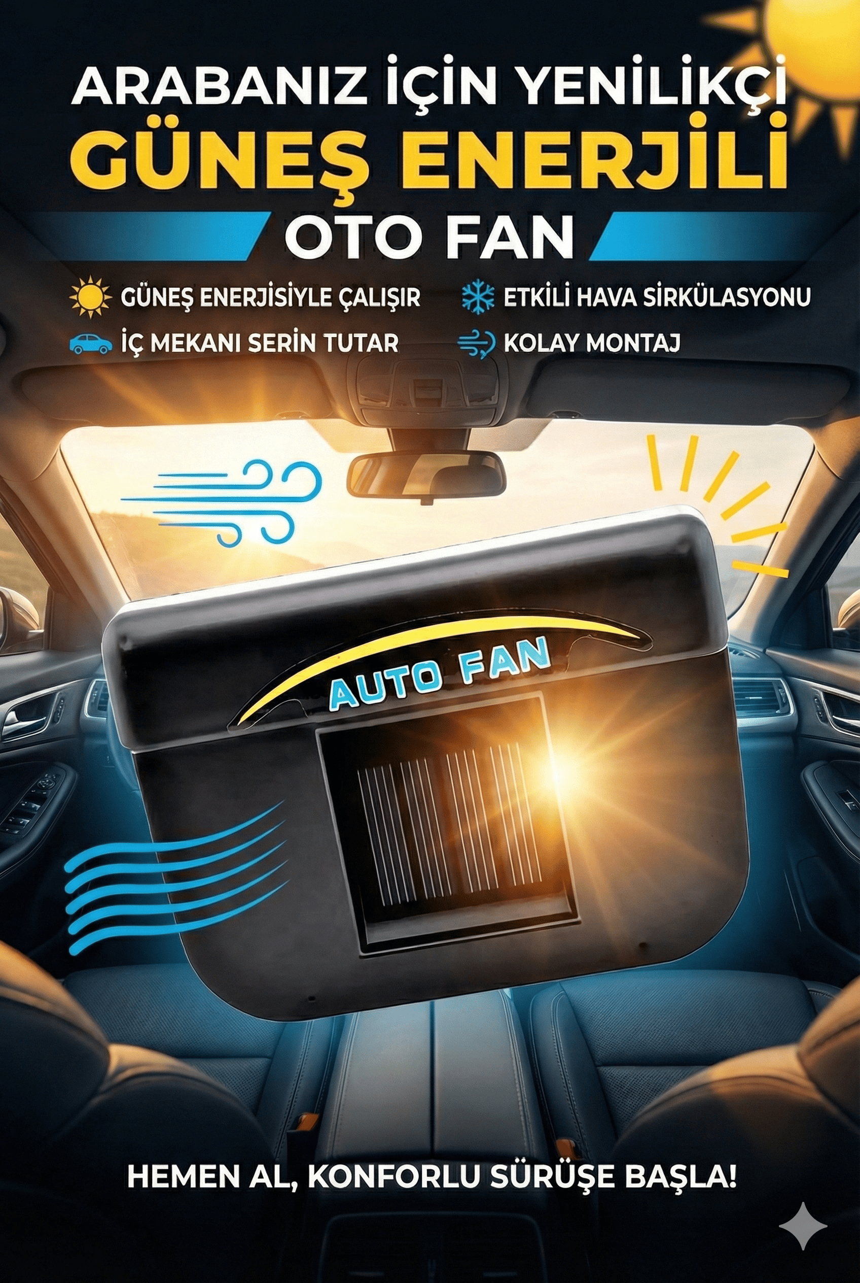 Auto Cool Güneş Enerjisiyle Çalışan Araç İçi Soğutucu