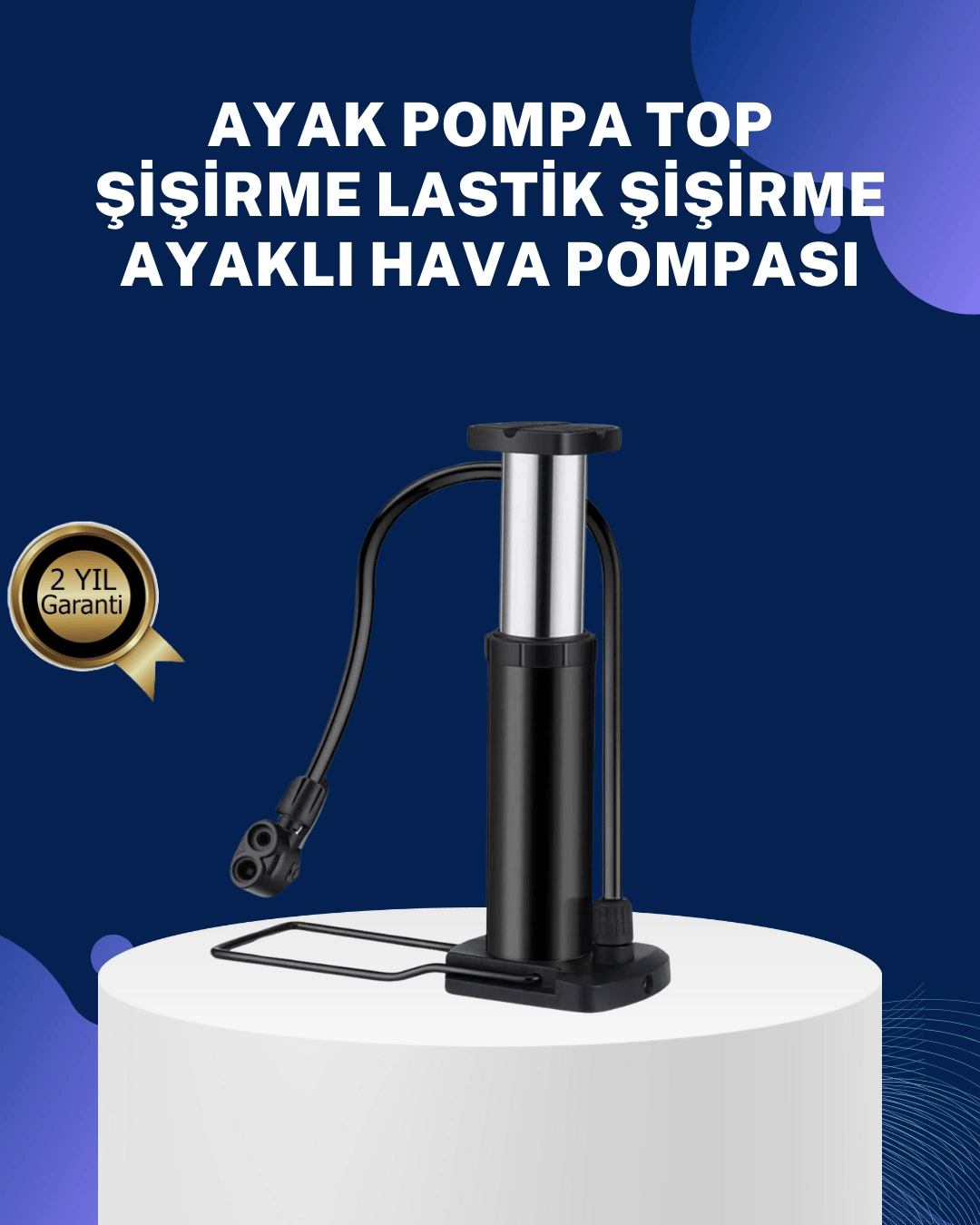Ayakla Kullanılan Hava Pompası Araç ve Bisiklet İçin Uygun
