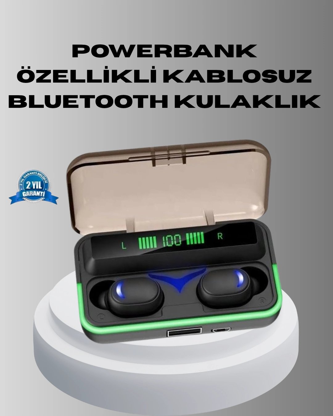 Bluetooth Kulaklık 800mAh Powerbank Düşük Gecikmeli