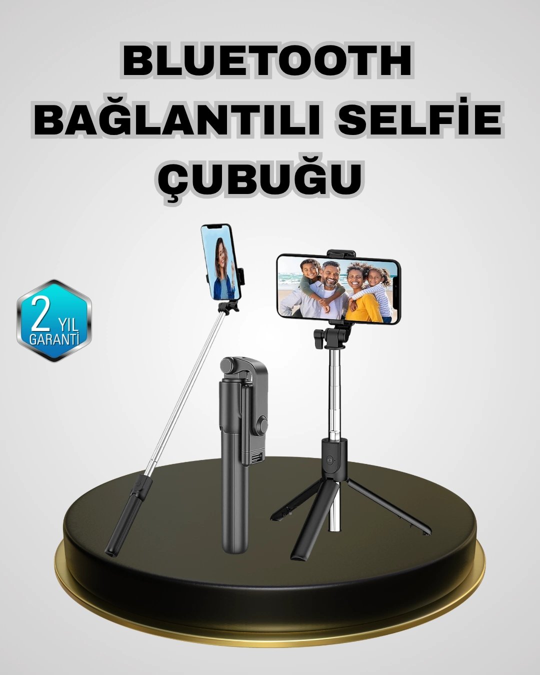 Bluetooth Selfie Çubuğu – Kablosuz, Hafif ve Yüksek Çözünürlüklü Çekim İçin