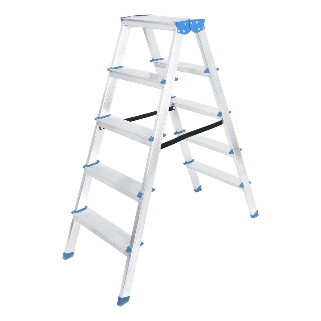 ÇİFT BASAMAKLI ALÜMİNYUM METAL MERDİVEN YÜKSEKLİK 115CM BAŞ GENİŞLİK 8CM