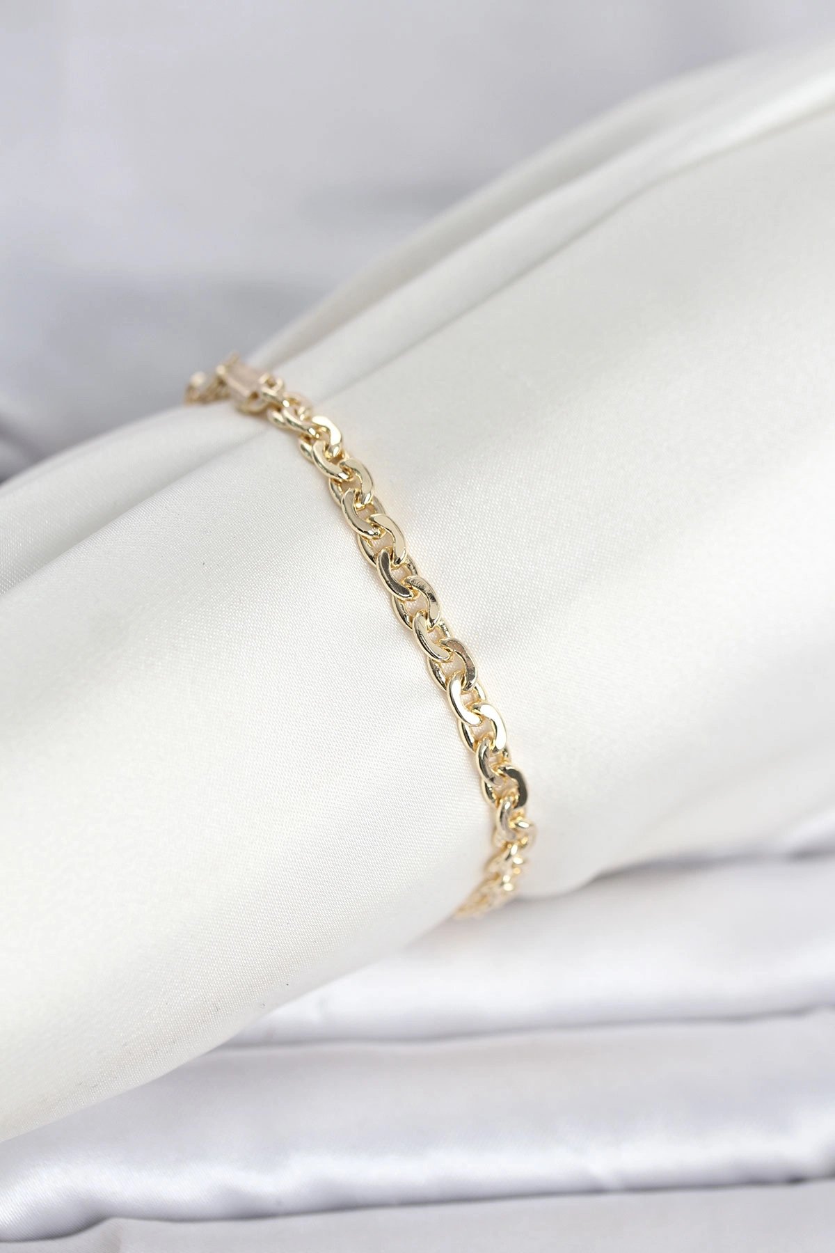 CM 14K Gold Renk Zincir Model Kadın Bileklik