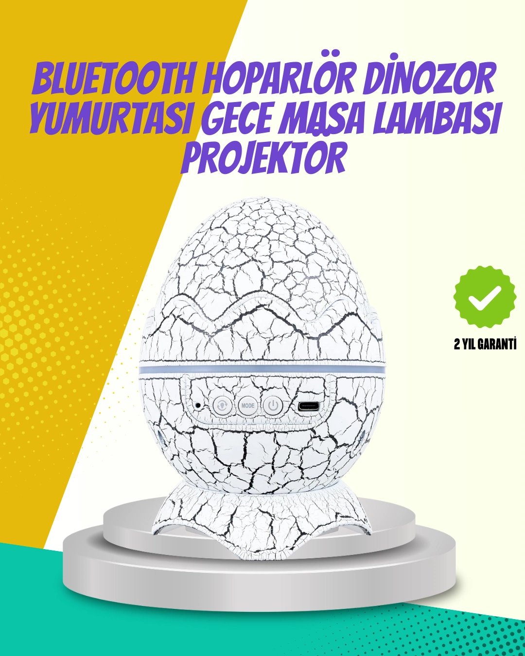 Çocuk Odası İçin Galaxy Projektör + Beyaz Gürültü + Uzaktan Kumandalı