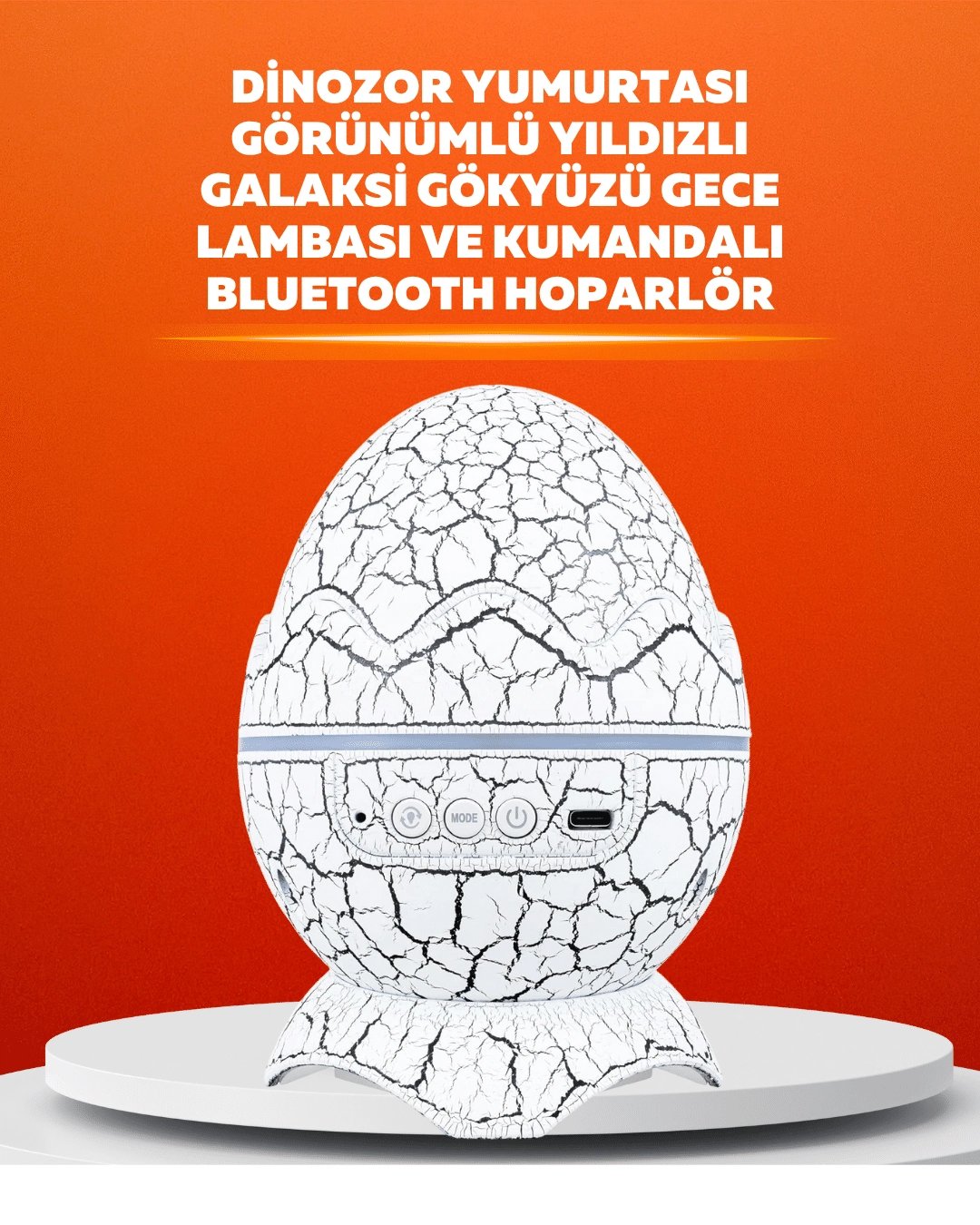 Dinozor Yumurtası Tasarımlı Projektörlü Gece Lambası