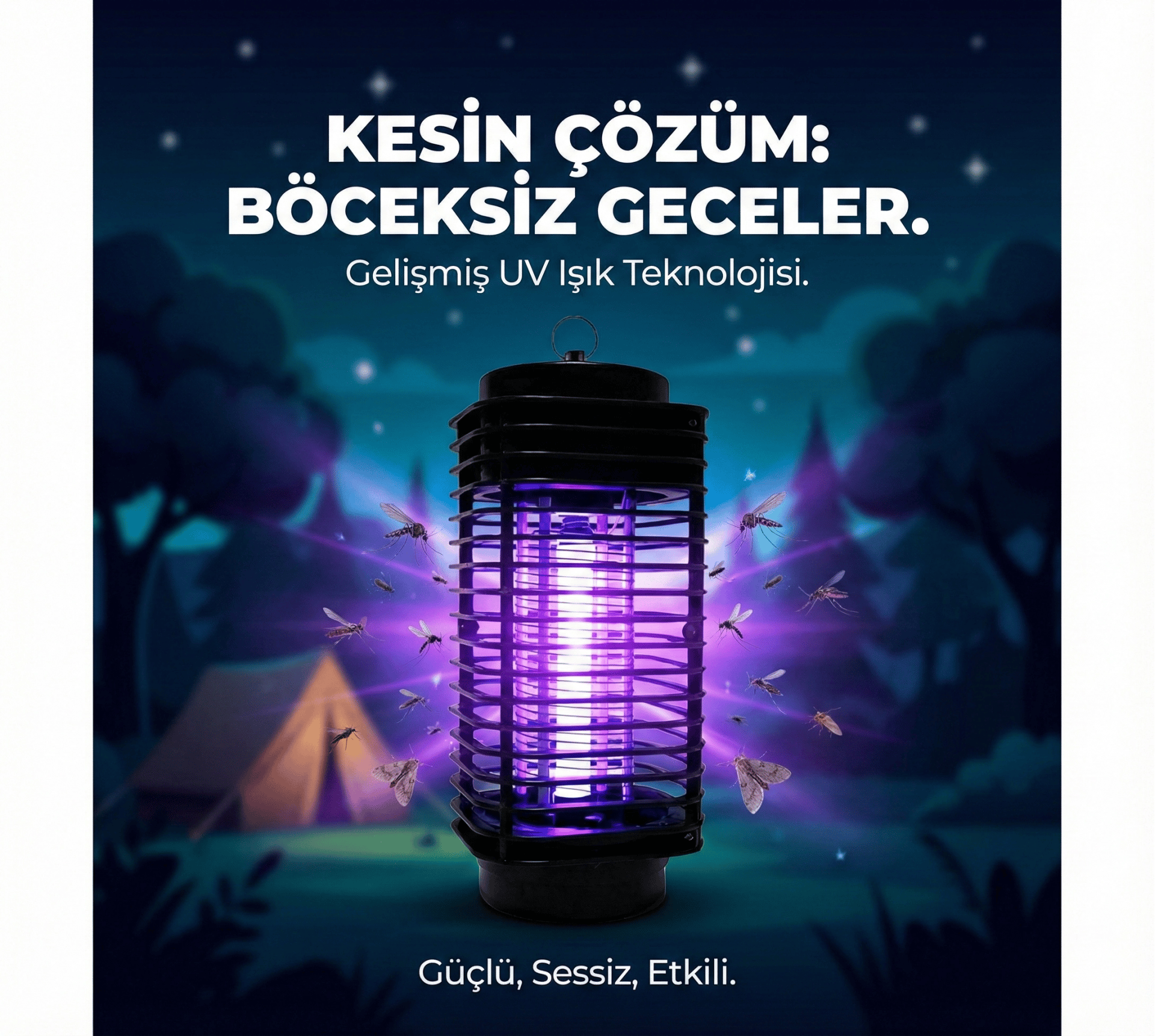 Elektrikli Sinek Öldürücü Cihaz Cız Lamba Mor Işık