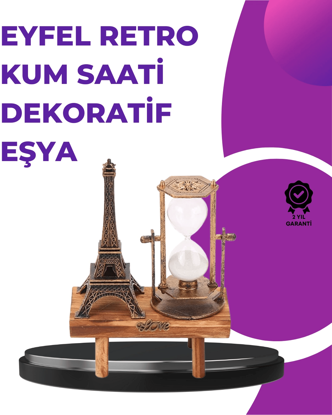 Ev, Ofis ve Kafeler İçin Retro Ahşap Kum Saati Dekorasyonu