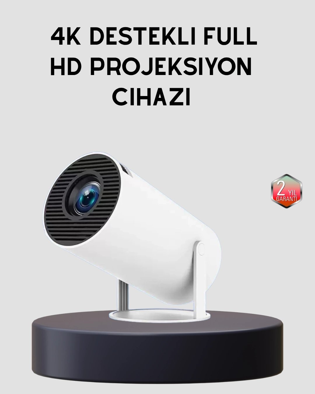 Ev Sineması Projeksiyon Cihazı – 160 ANSI Lümen, 4K Uyumlu ve Kablosuz Görüntü Aktarımı