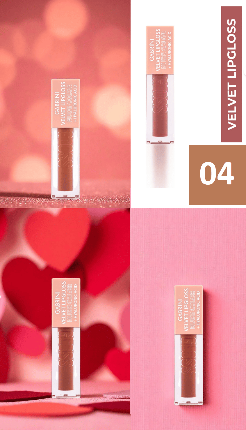 Gabrini Velvet Lipgloss Nude Color 04