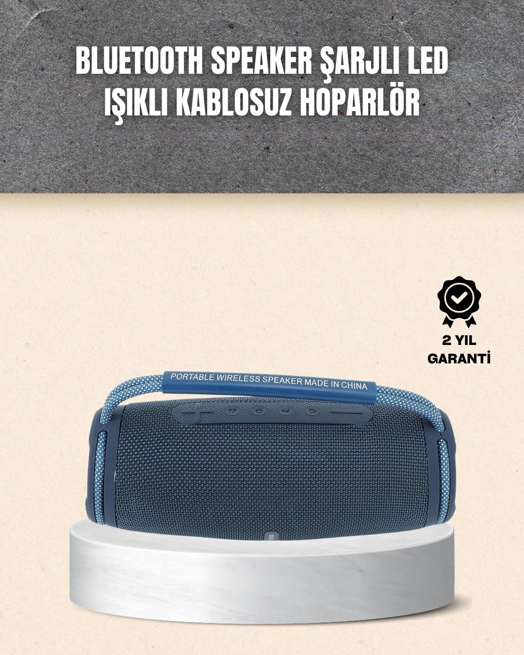 Hafif ve Dayanıklı Renkli Işıklı Taşınabilir Müzik Hoparlörü