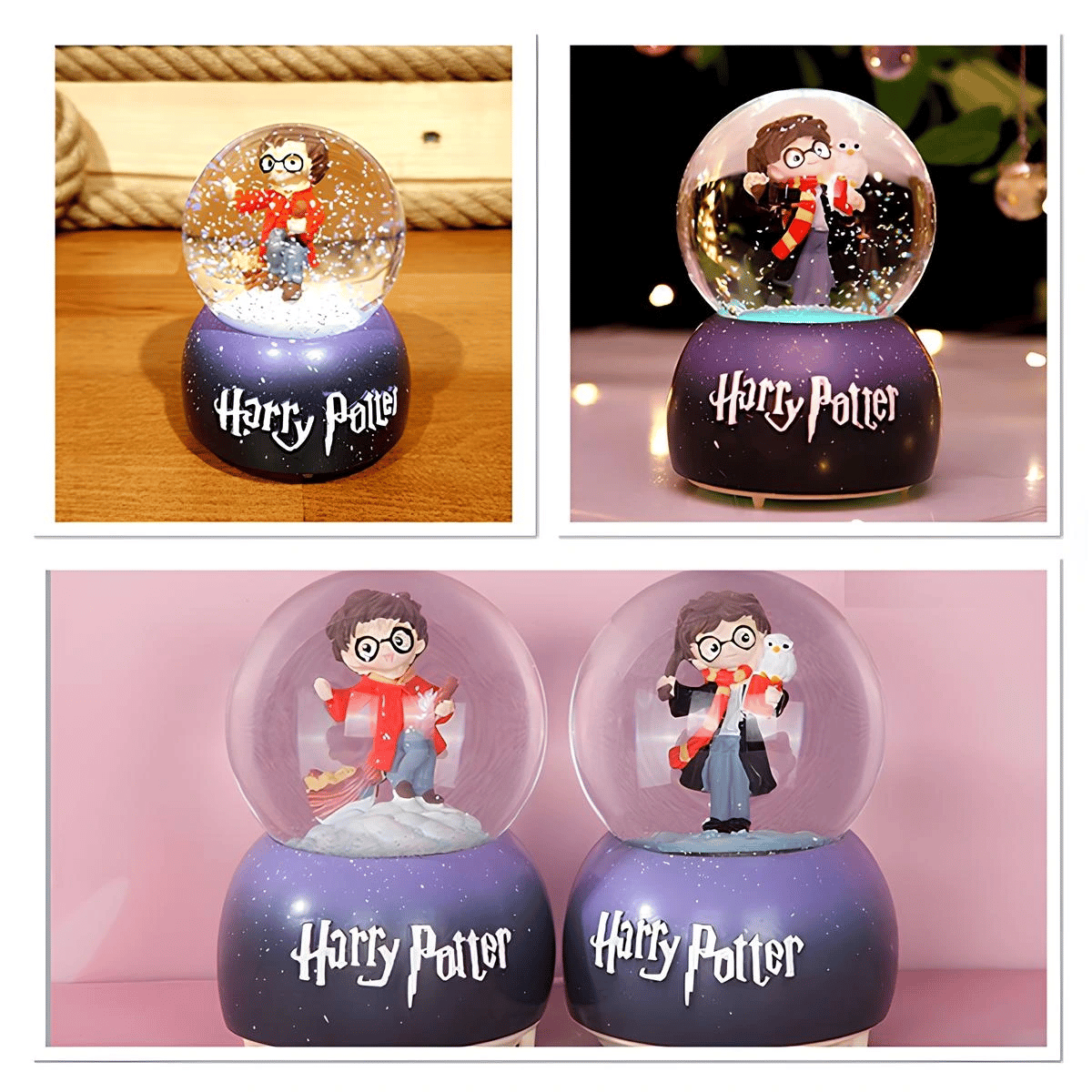 Harry Potter İçi Dönmeli Üflemeli Işıklı Müzikli Kar Küresi Büyük Boy