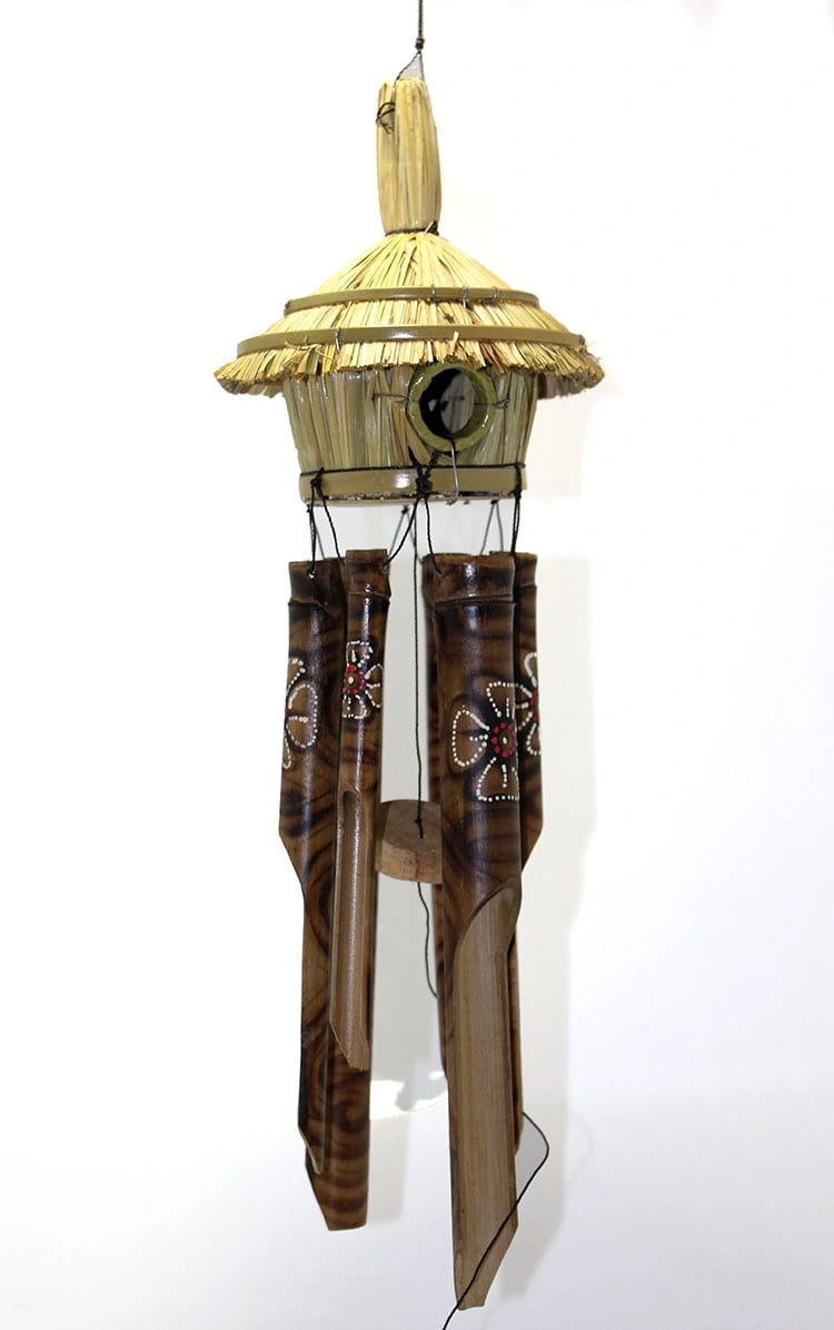 Hasır Kuş Yuvalı Bambu Çan 50 cm